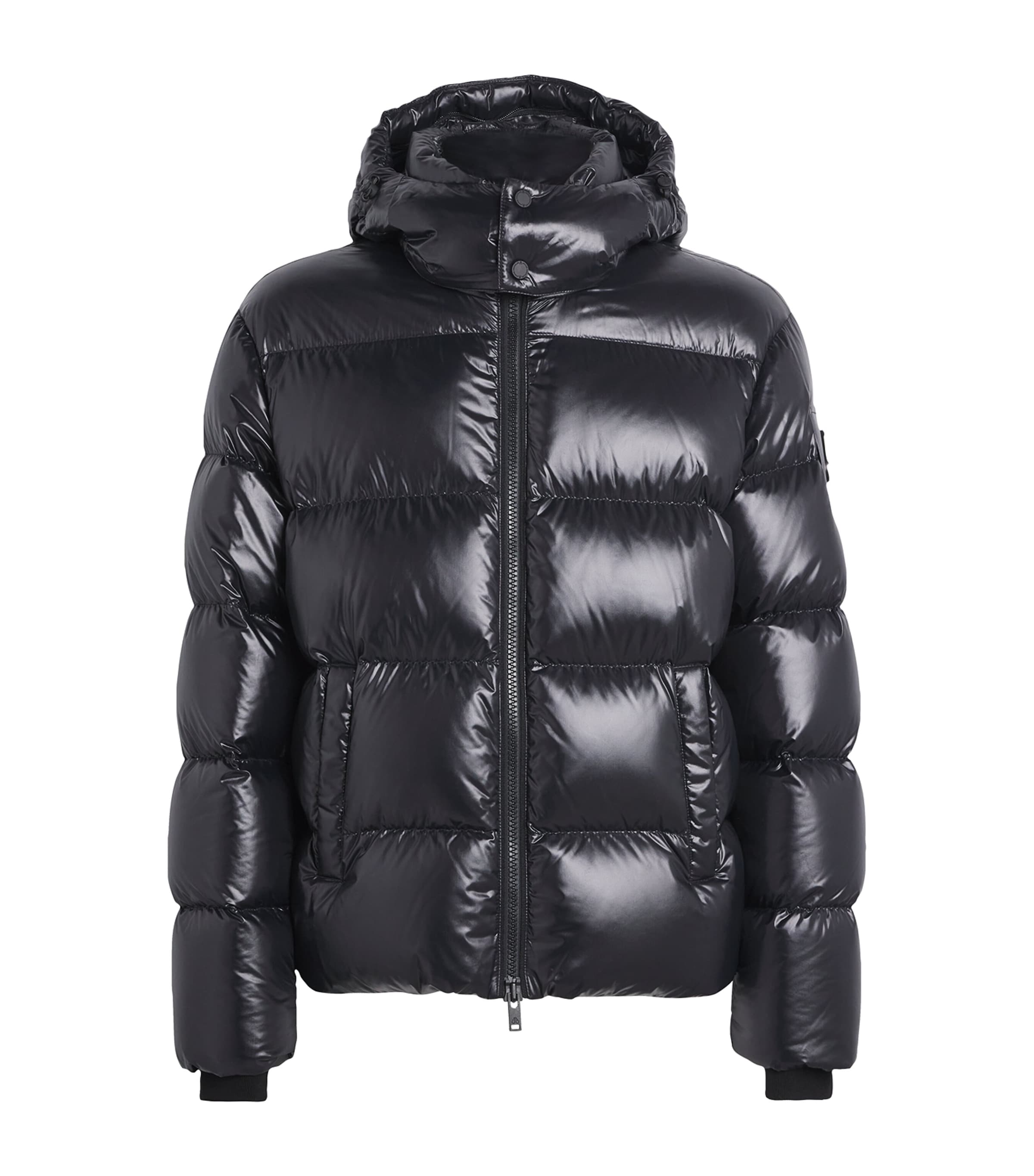 Down Shiny Puffer Jacket BLK W/BLK SH - 305 Image 1