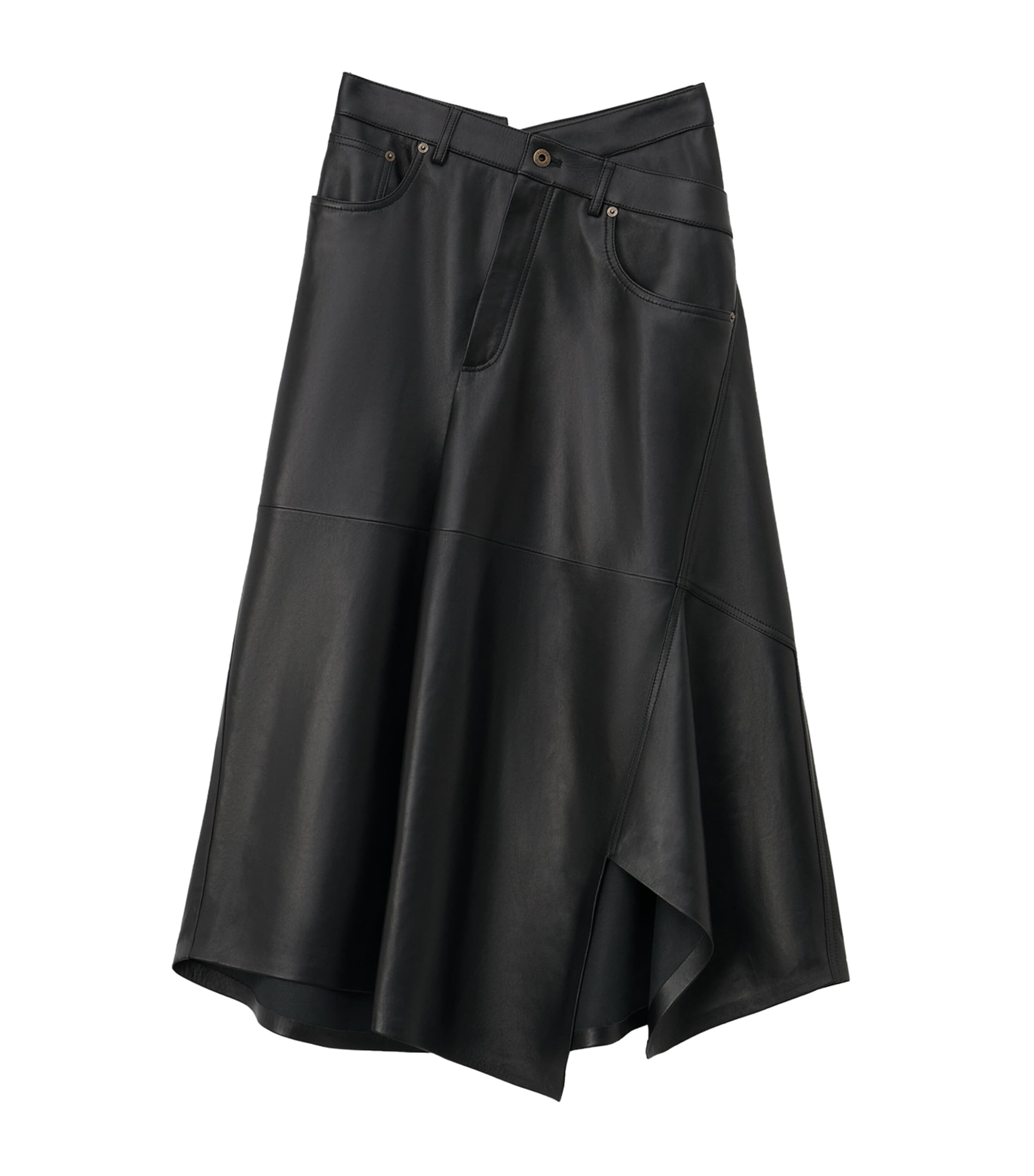 LOEWE COTTON ASYMMETRIC MIDI SKIRT 