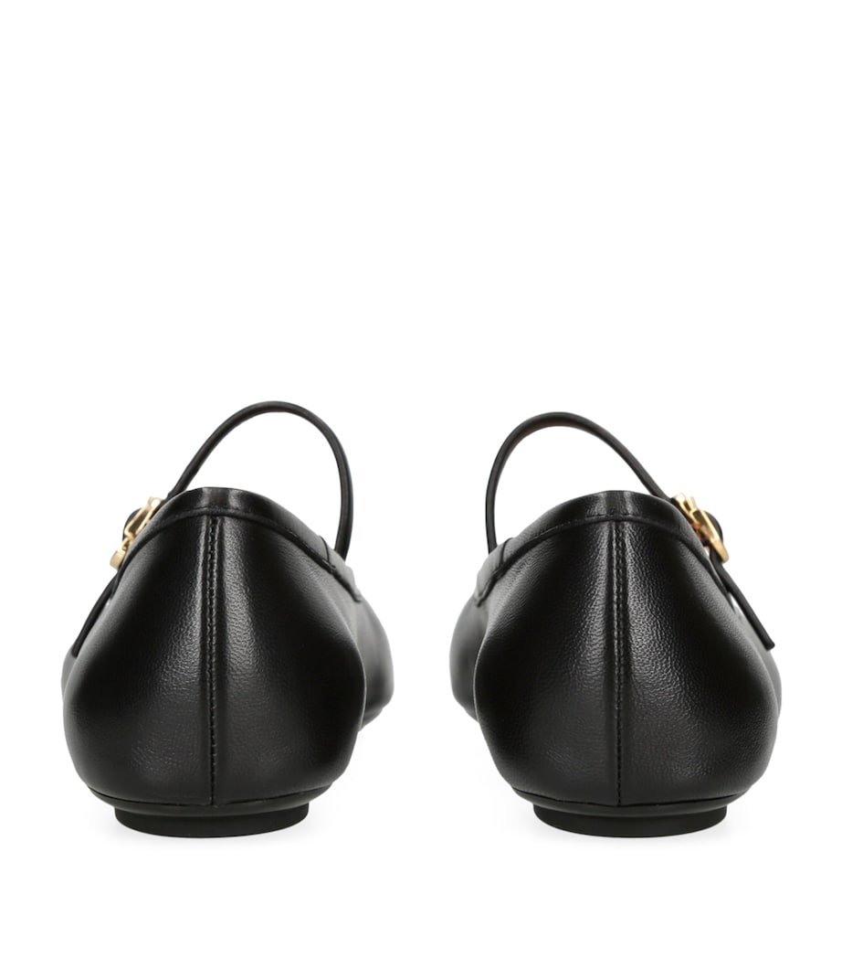 Leather Ballet Flats BLACK Image 3