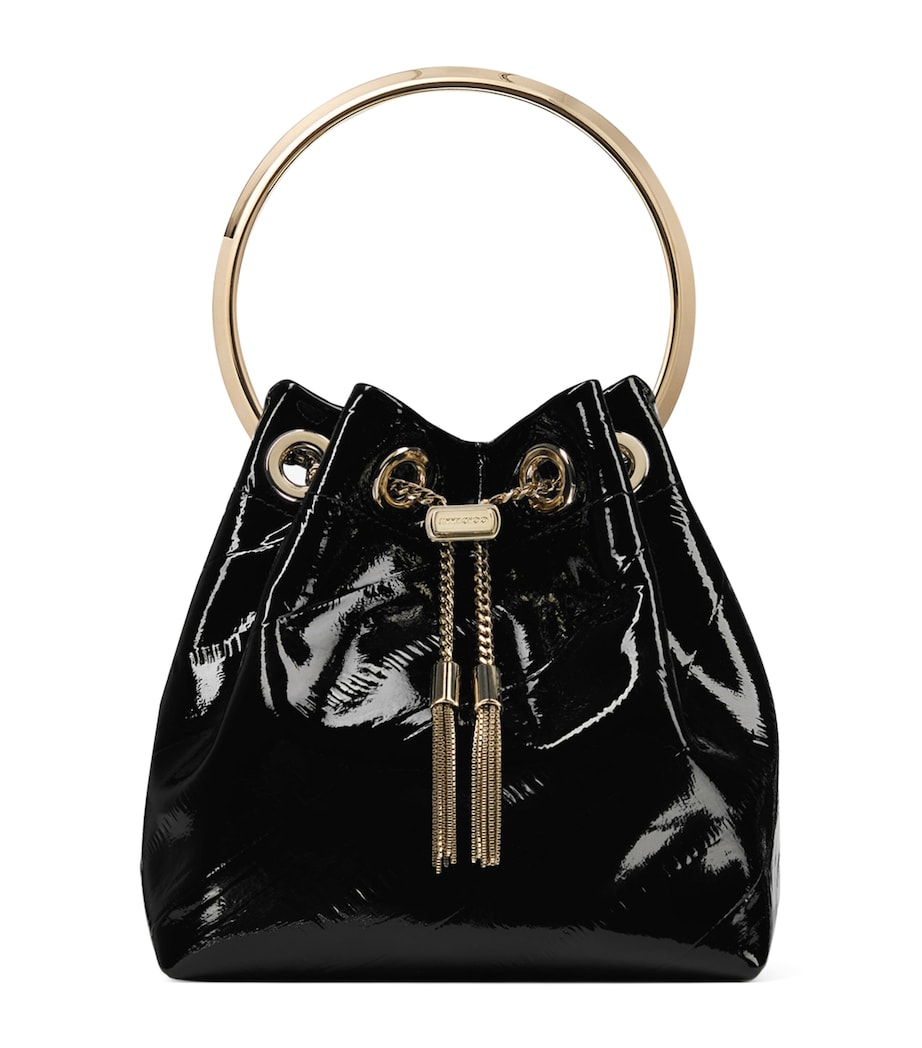 Jimmy Choo Shiny Biker Leather Bon Bon Top-Handle Bag Black/multi/gold Image 1