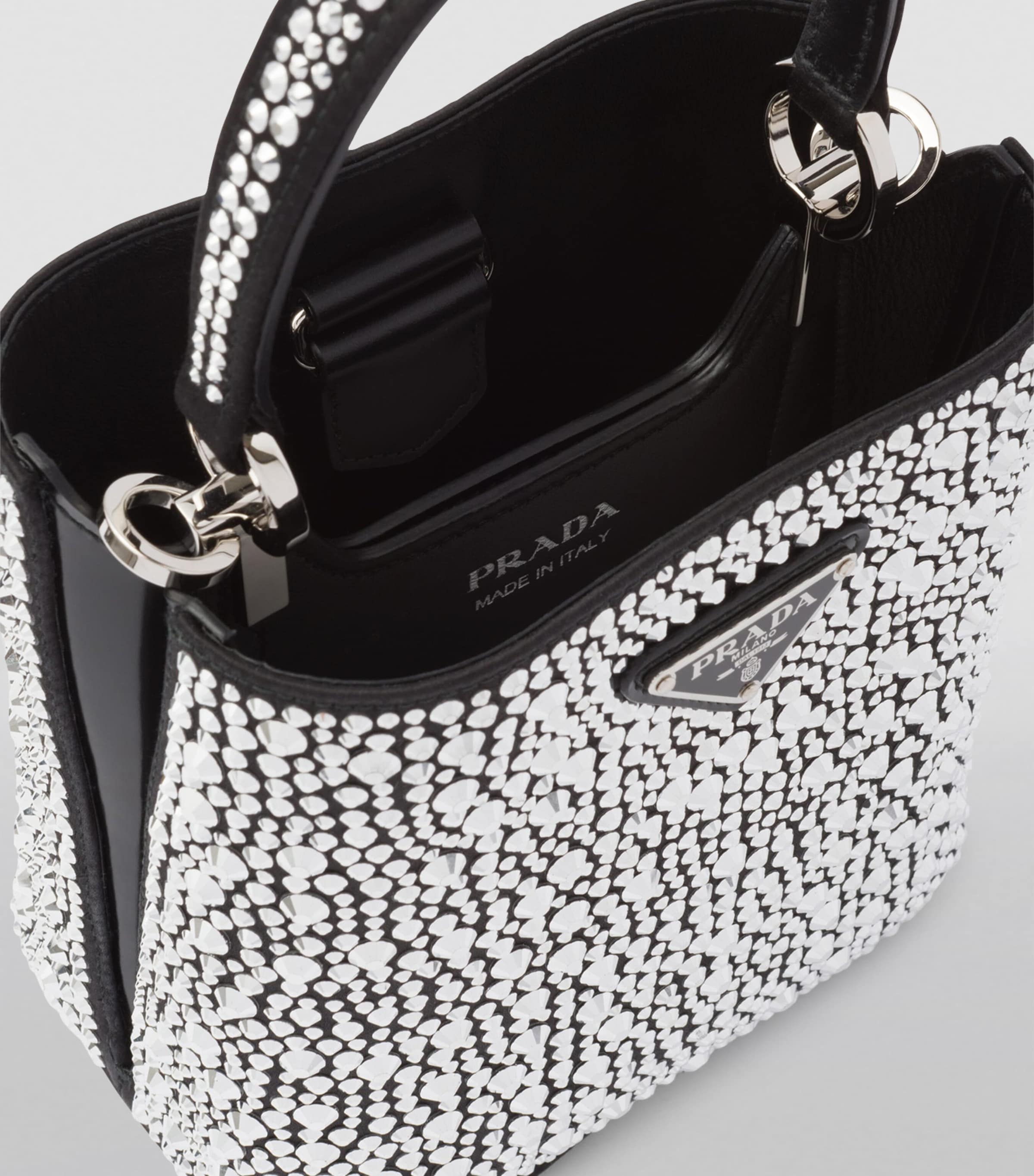 Prada Satin Embellished Panier Shoulder Bag Image 2