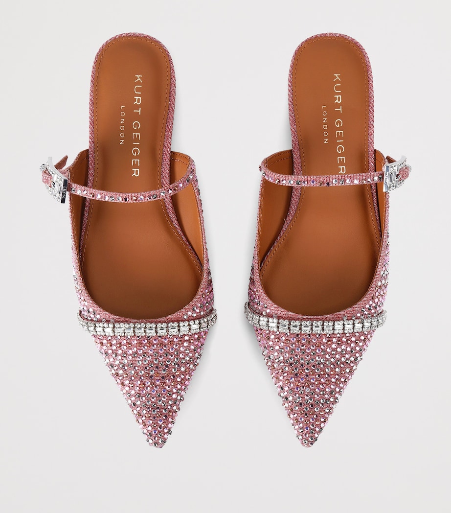 Kurt Geiger London Embellished Strass Flat Mules Pink Image 4