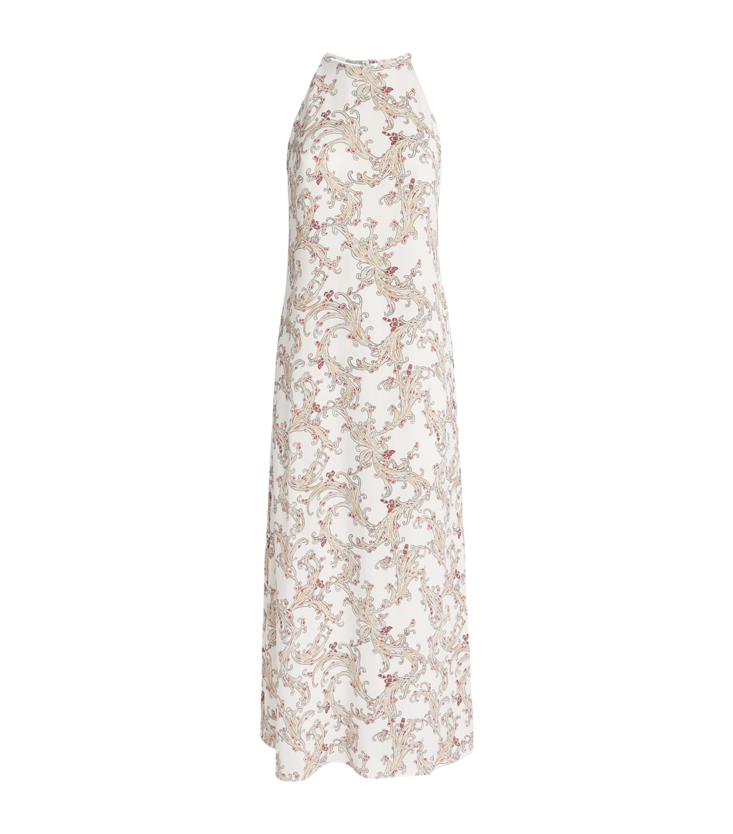 ME+EM Womens Crepe Halterneck Maxi Dress Light Cream/multi Image 1