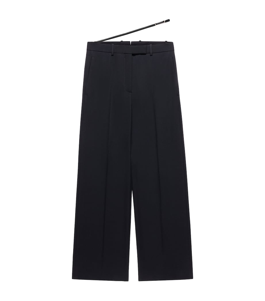 TOM FORD Womens Virgin Wool Belted Trousers Naa Image 1