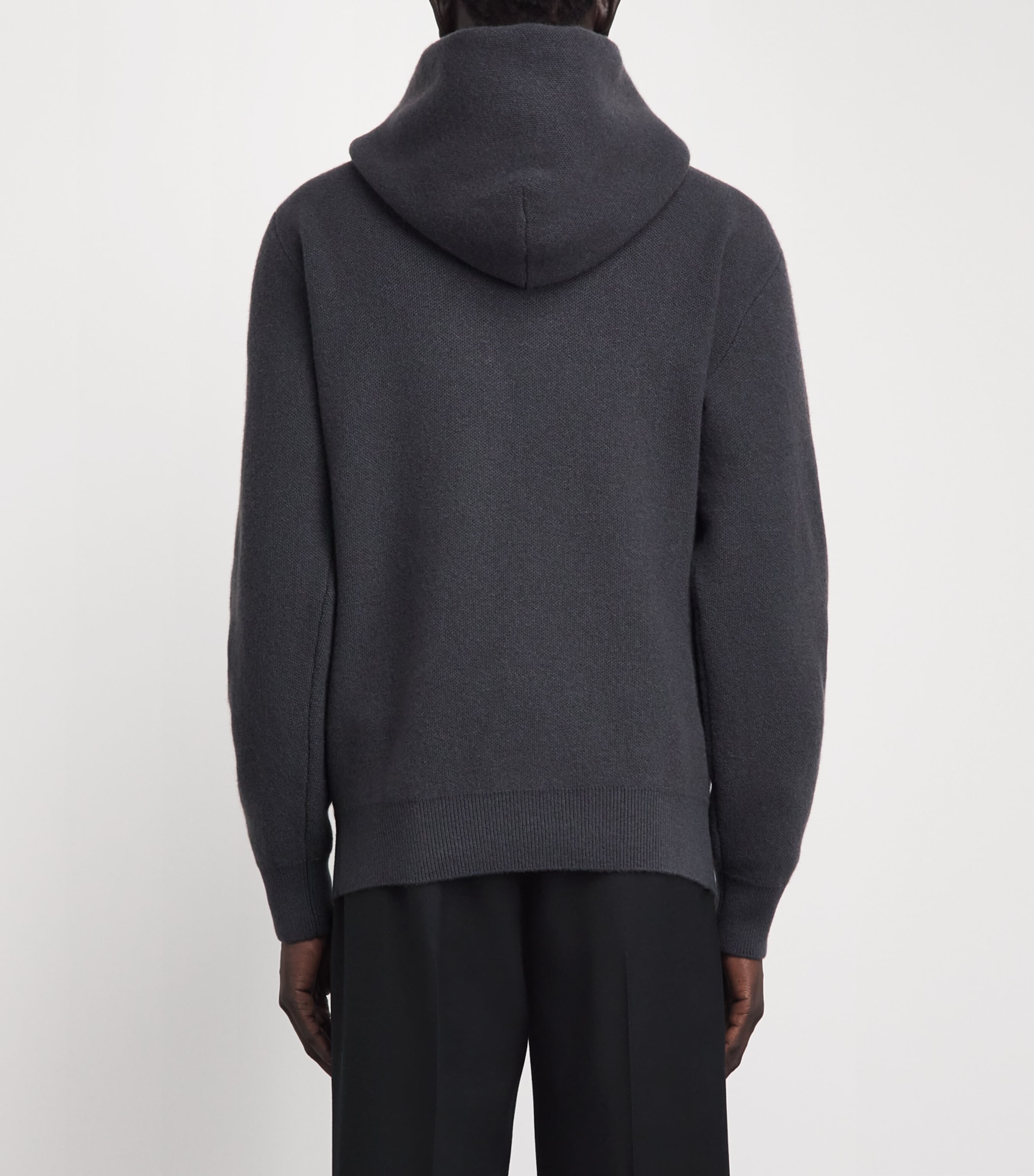 Lemaire Mens Stretch-Cashmere Oversized Hoodie Stone Image 5