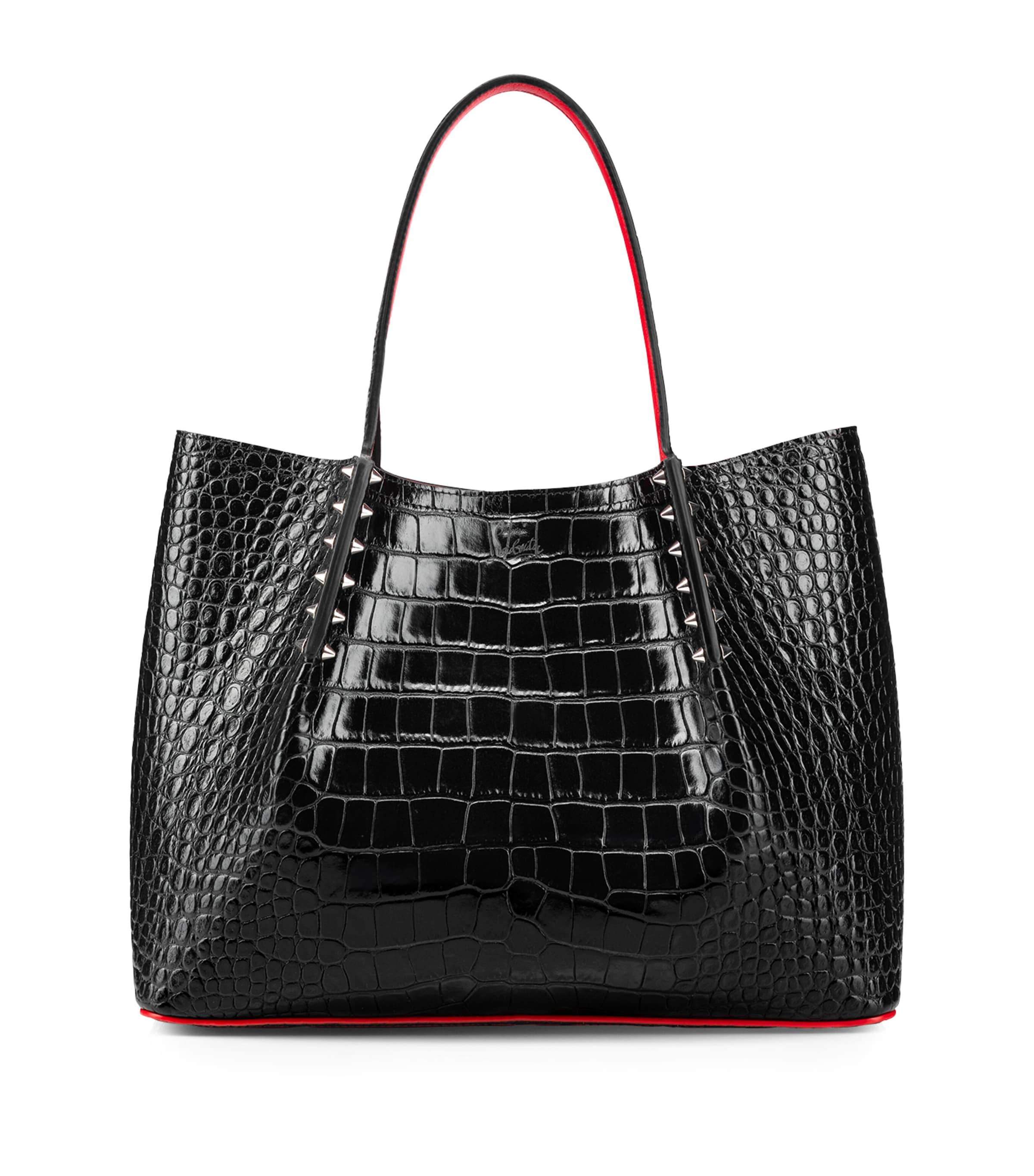 CHRISTIAN LOUBOUTIN CABAROCK SMALL CROC-EFFECT TOTE BAG 