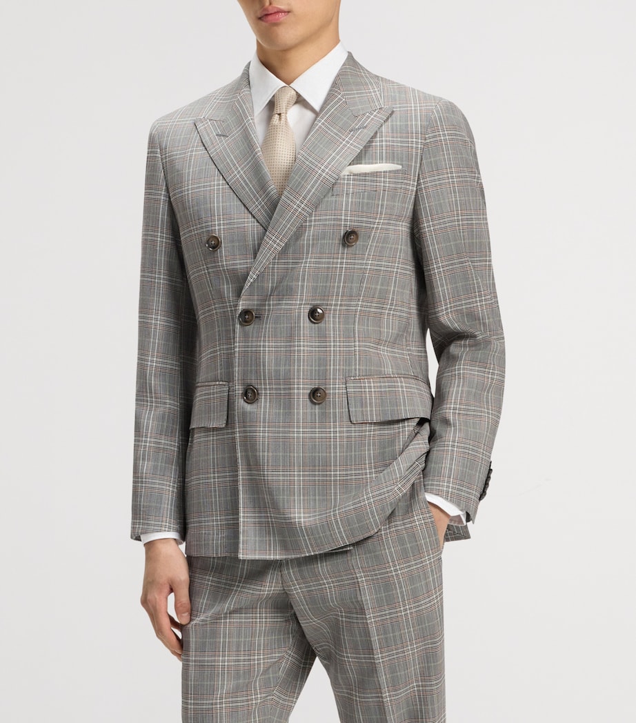 Virgin Wool-Silk Check Blazer 215 Image 2