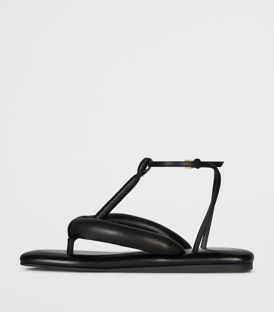 Givenchy Calfskin Boudoir Thong Sandals. Black Image 4