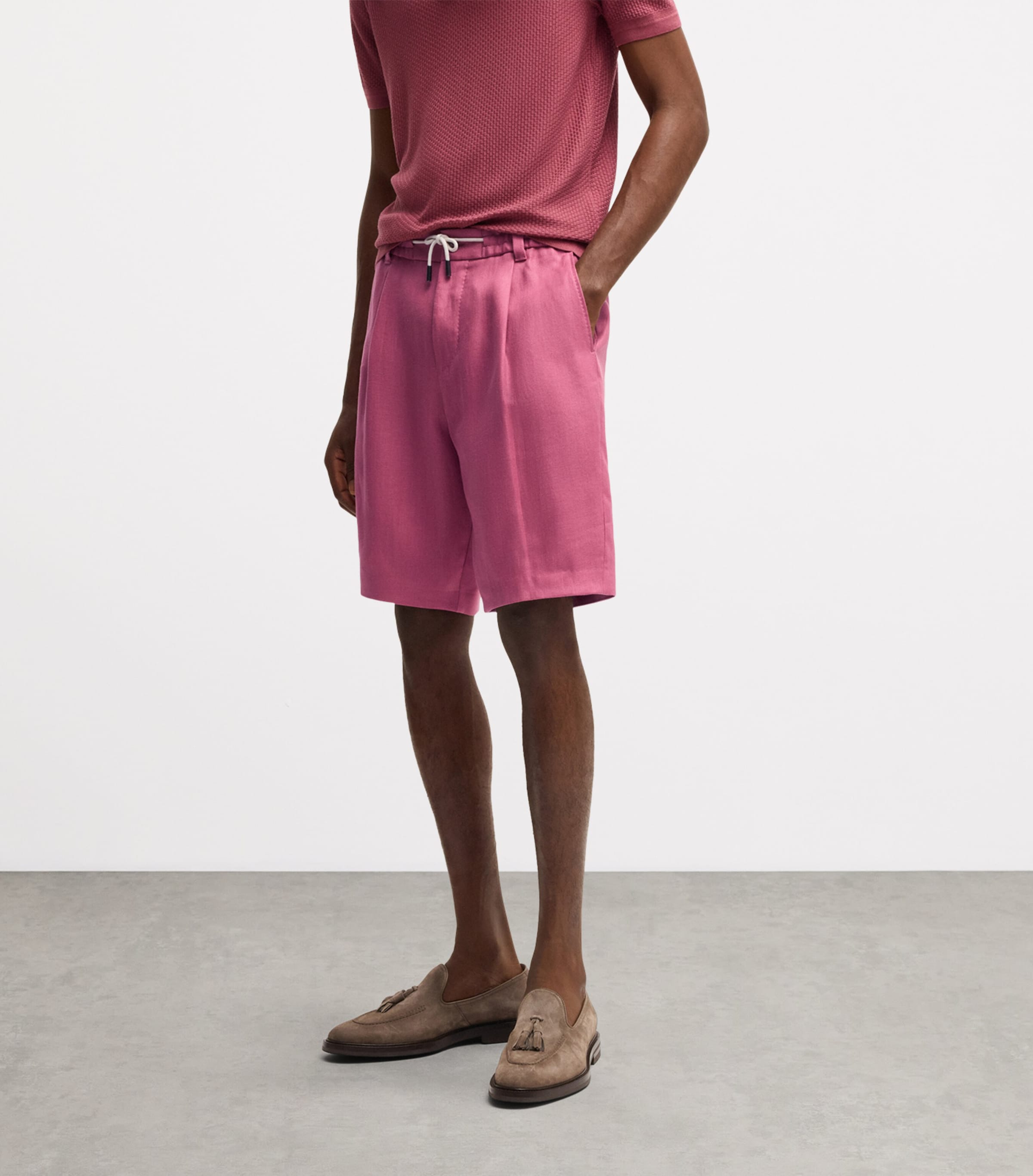 Linen Tapered Shorts 661 Image 2
