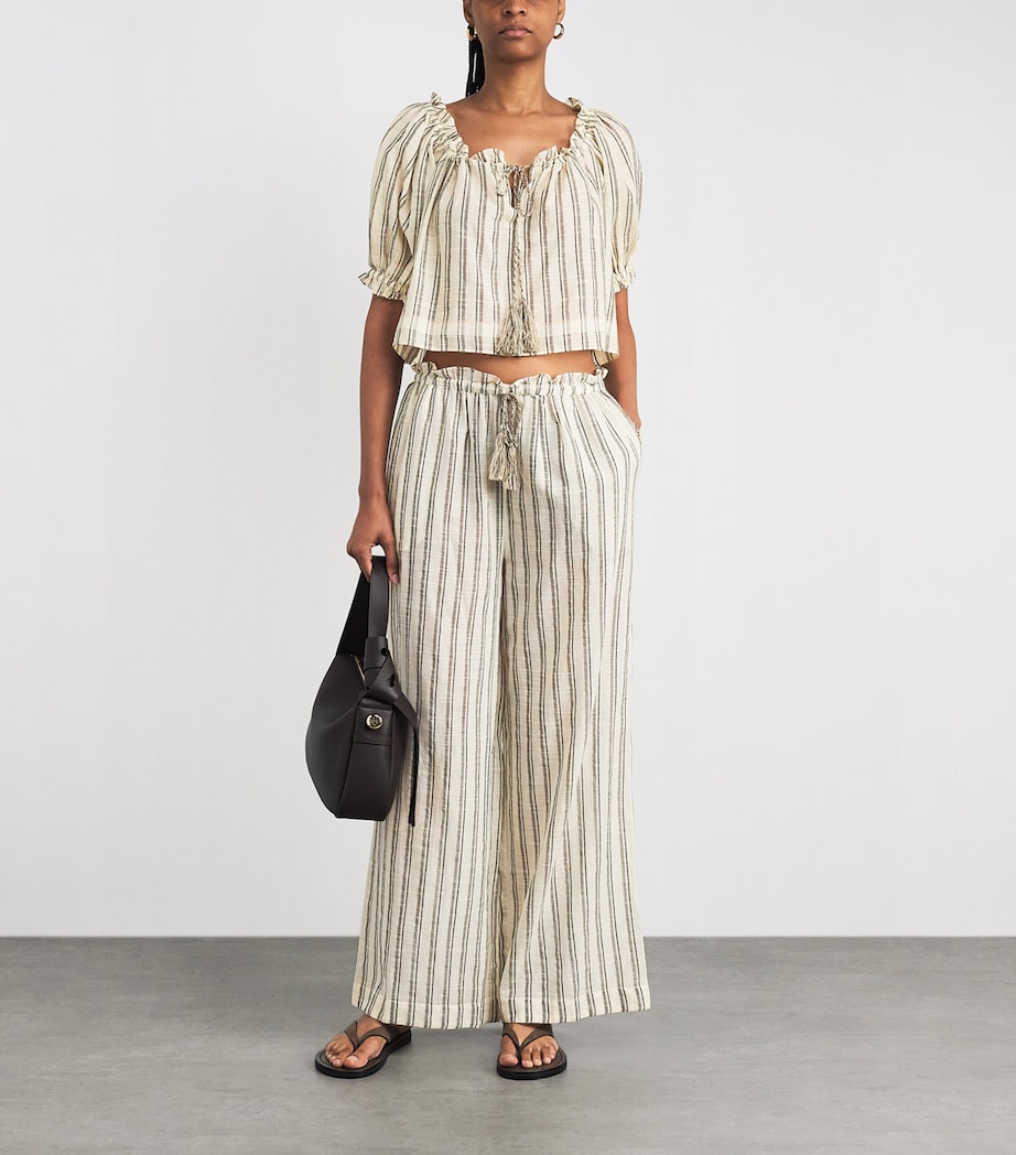 Cotton Paros Cover-Up Blouse COWRIE STRIPE Image 2