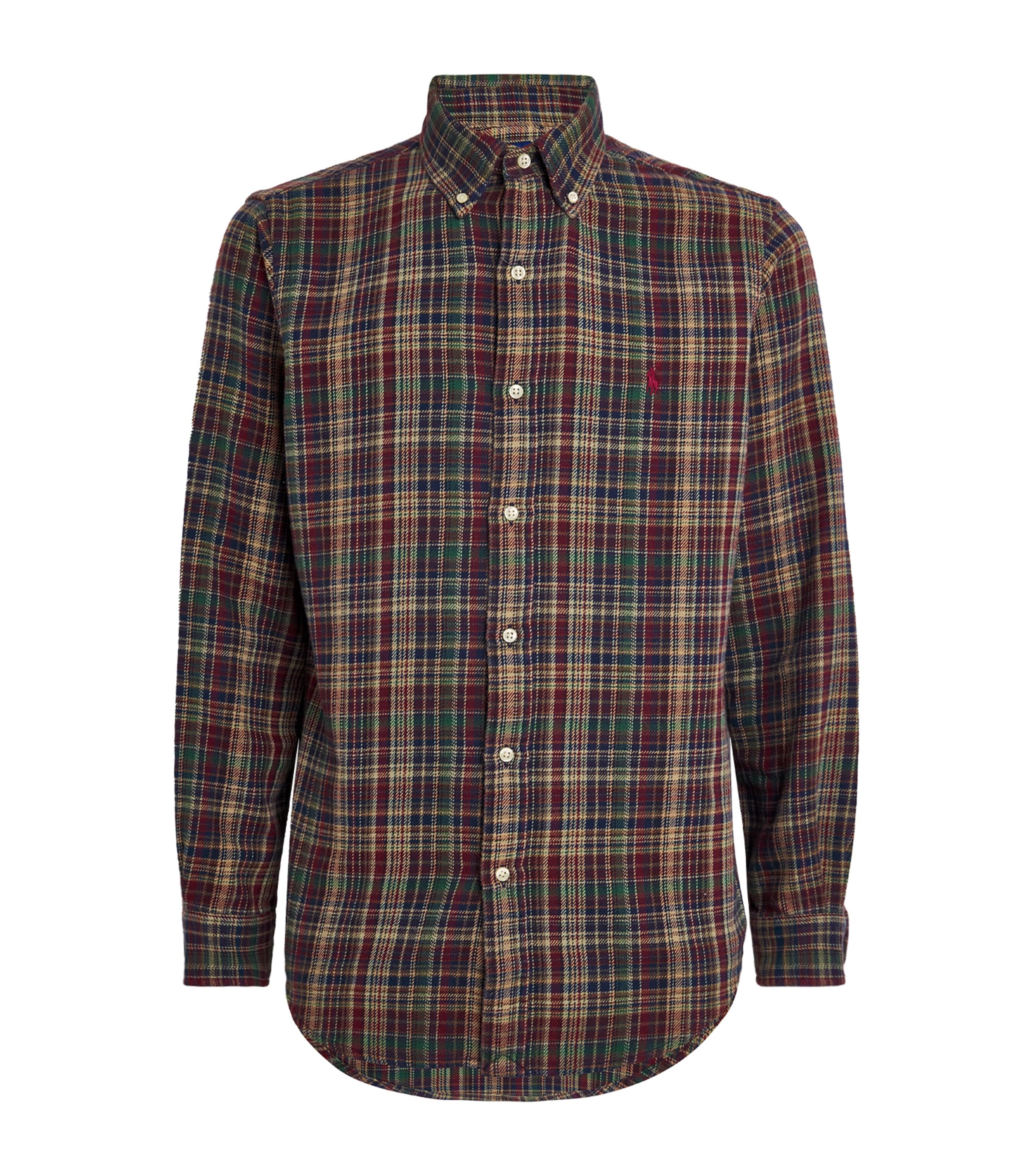 Cotton Plaid Brushed Flannel Shirt MULTI Image 1