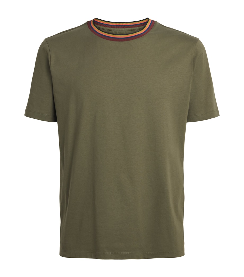 Paul Smith Mens Cotton Artistic Trim T-Shirt Green Image 1