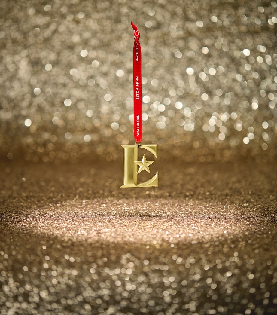 x Elton John 'E' Christmas Tree Decoration GOLD Image 2