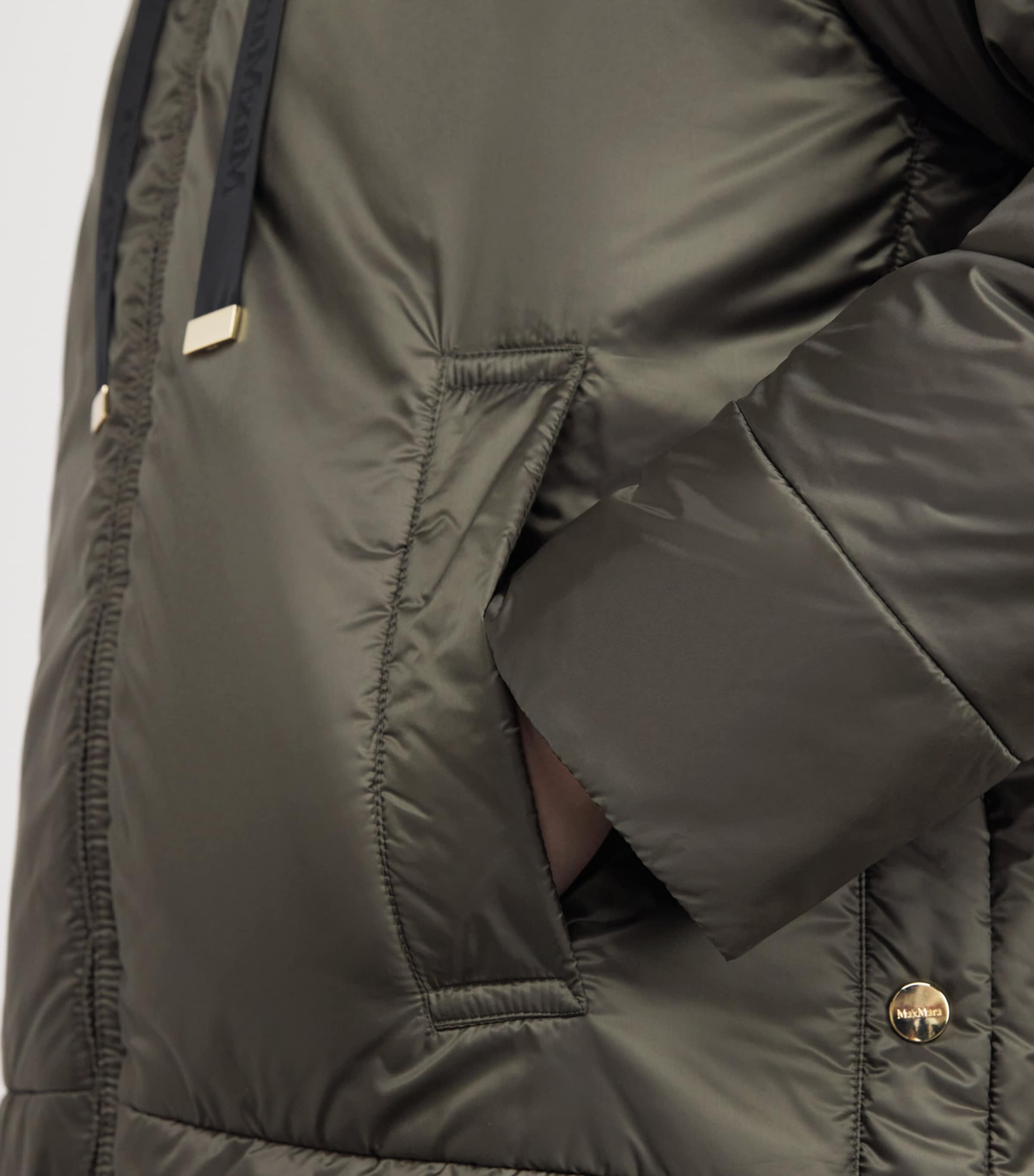 The Cube Hooded Puffer Jacket KAKI Image 6