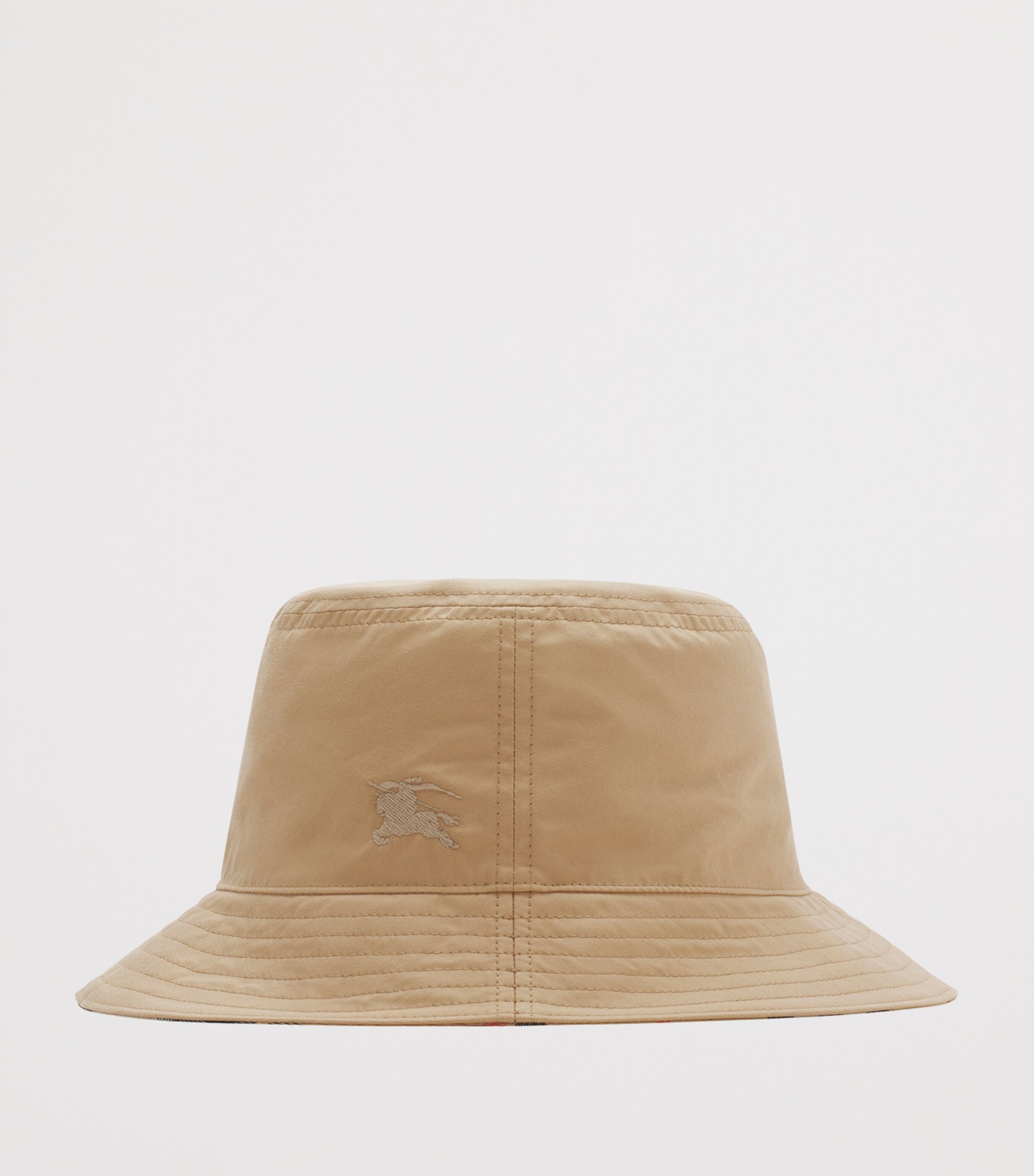 Burberry Cotton Reversible Check Bucket Hat Flax/sand Image 5