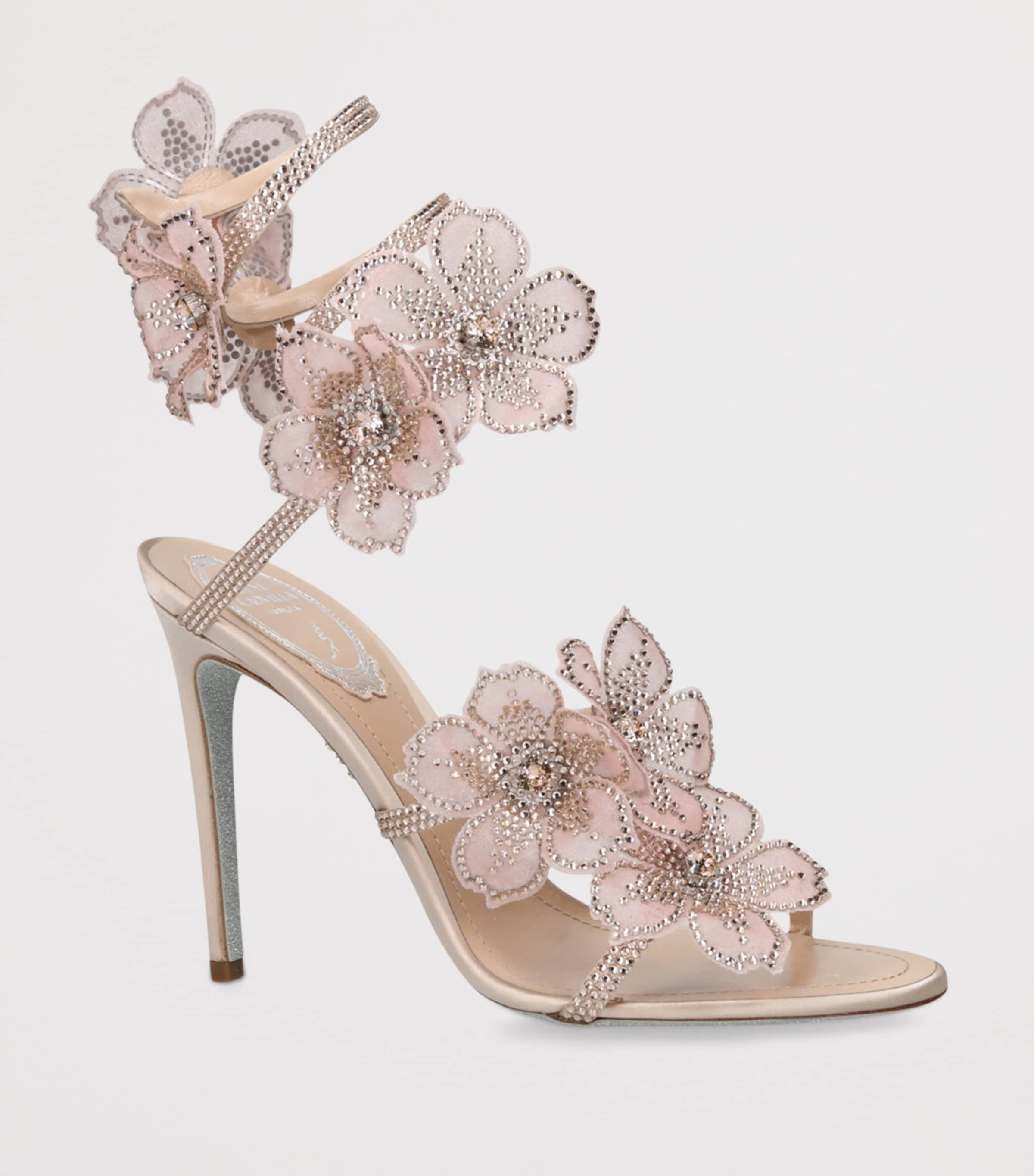 Satin Floral Cleo Sandals 105 BLUSH Image 3