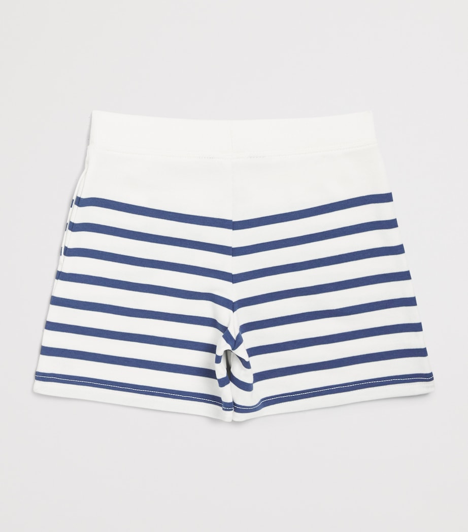 Ralph Lauren Kids Cotton-Blend Striped Drawstring Shorts (6-14 Years) White/navy Image 2