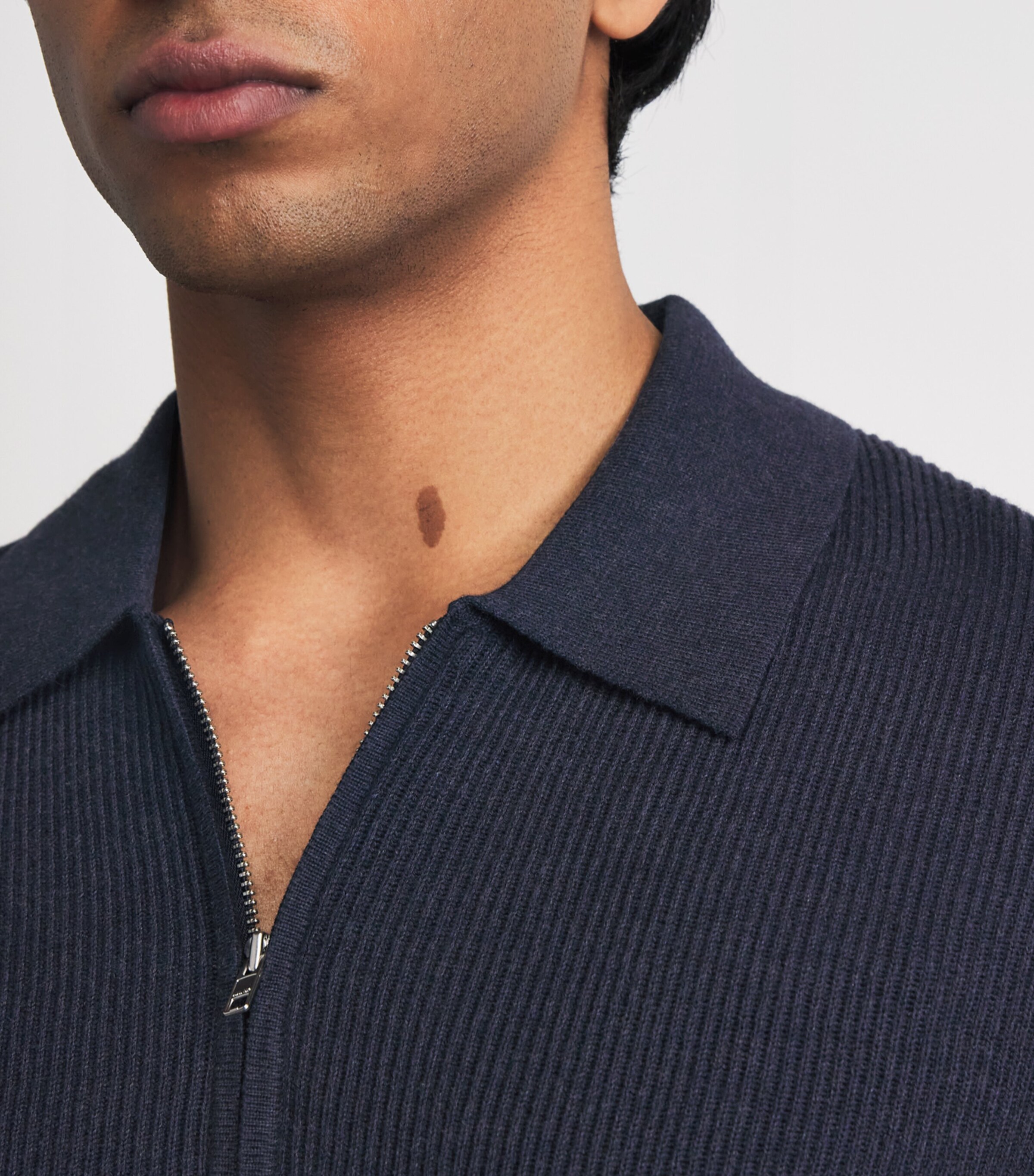 Samsøe Samsøe Mens Cotton Zip-Up Saolli Polo Shirt Salutte Image 3