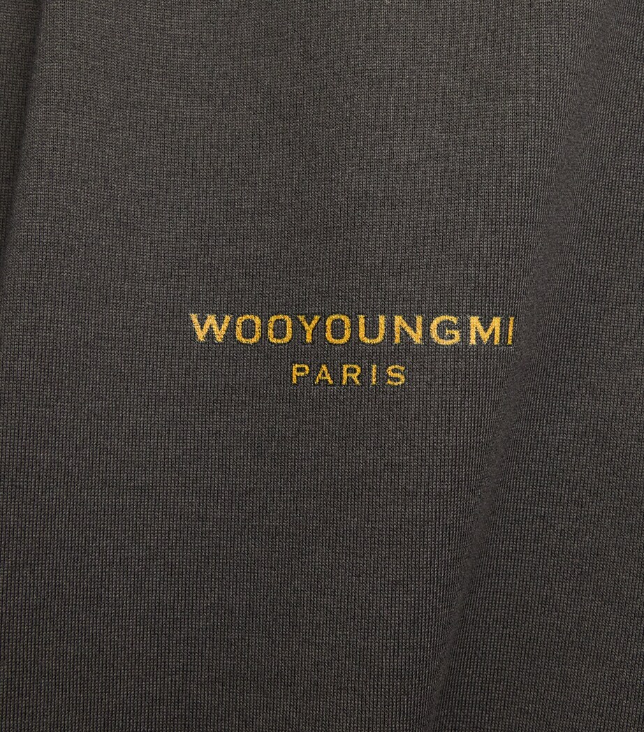 Wooyoungmi Mens Cotton Graphic Print T-Shirt Grey Image 6