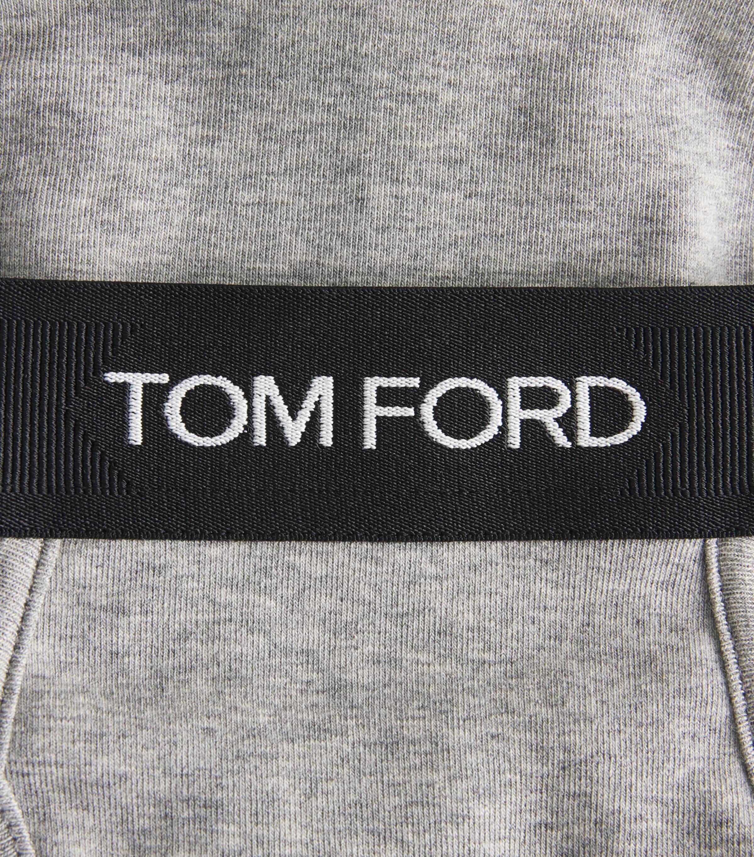 TOM FORD Mens Stretch-Cotton Logo Briefs (Pack of 2) Grey Melange Image 5