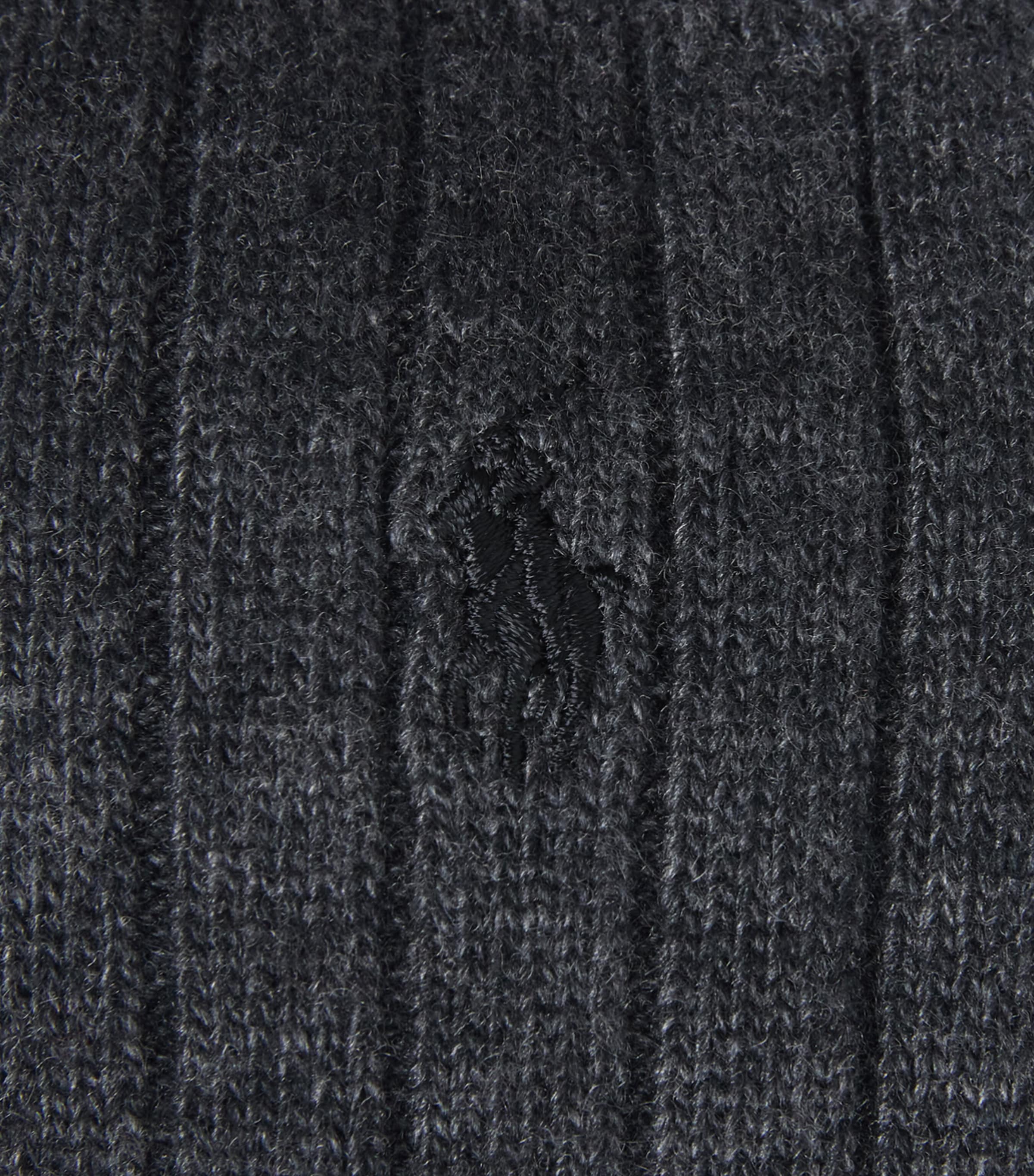 Polo Ralph Lauren Mens Wool-Blend Fair Isle Socks Dark Charcoal Image 2
