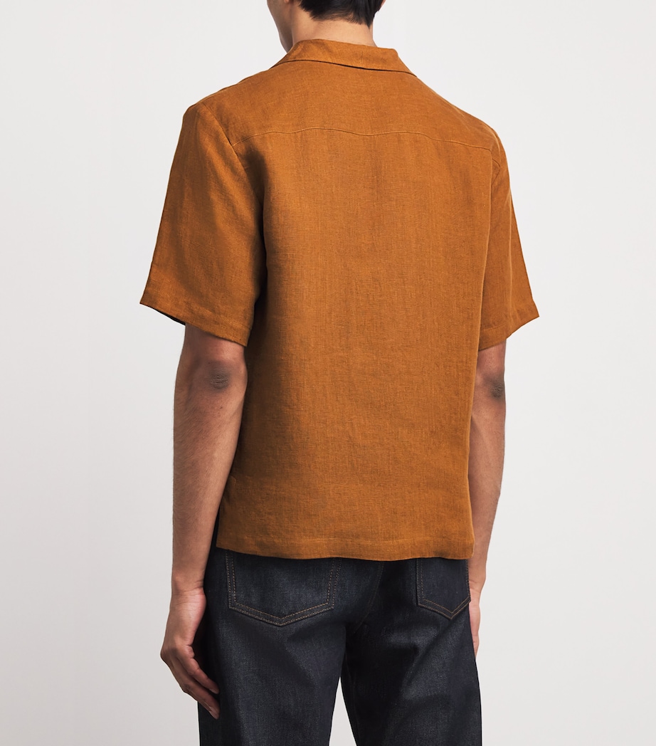Linen Short-Sleeve Shirt WHISKY Image 4