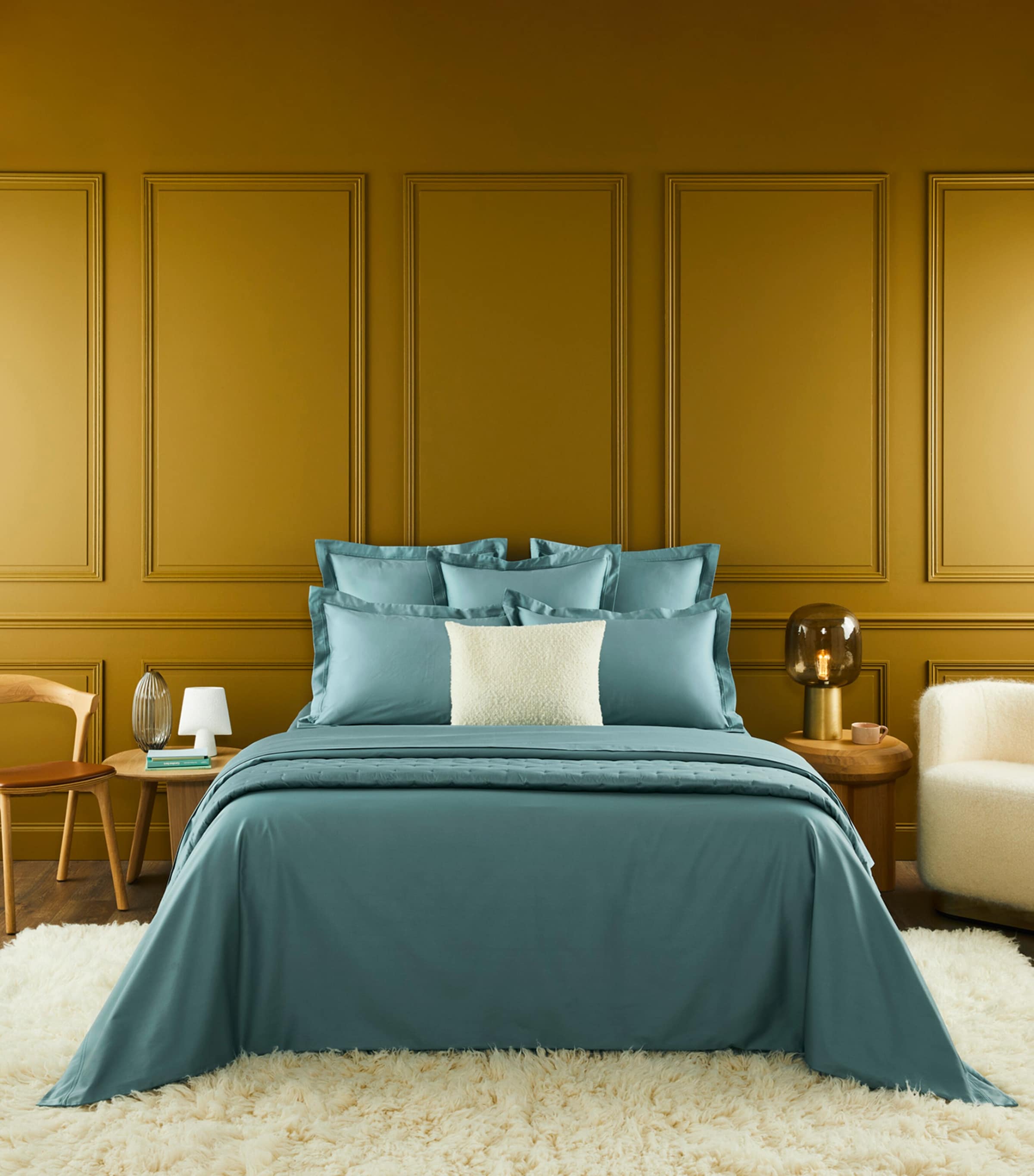 Yves Delorme Triomphe Double Duvet Cover In Green