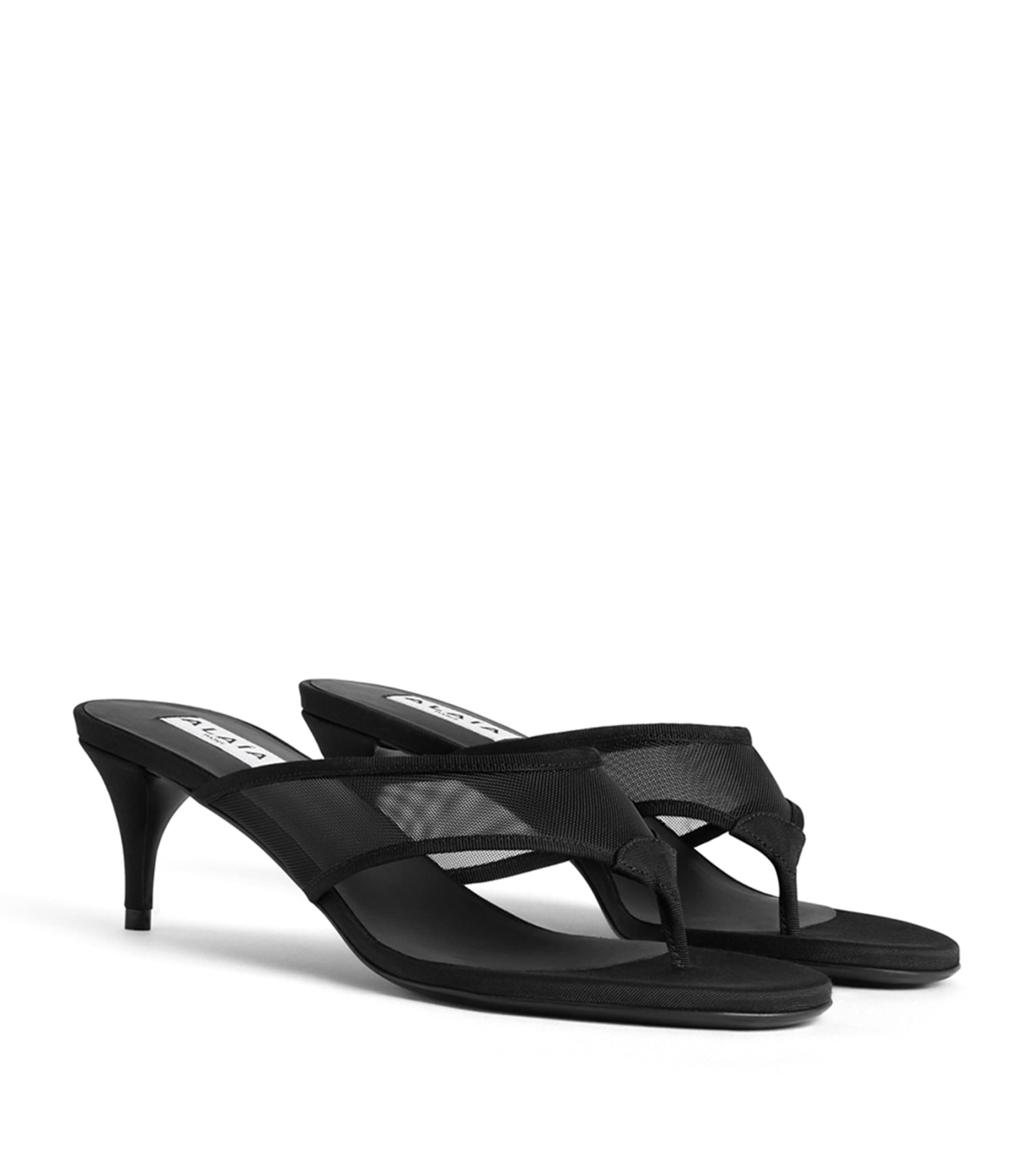Alaïa Mesh Thong Mules 55 Black Image 2