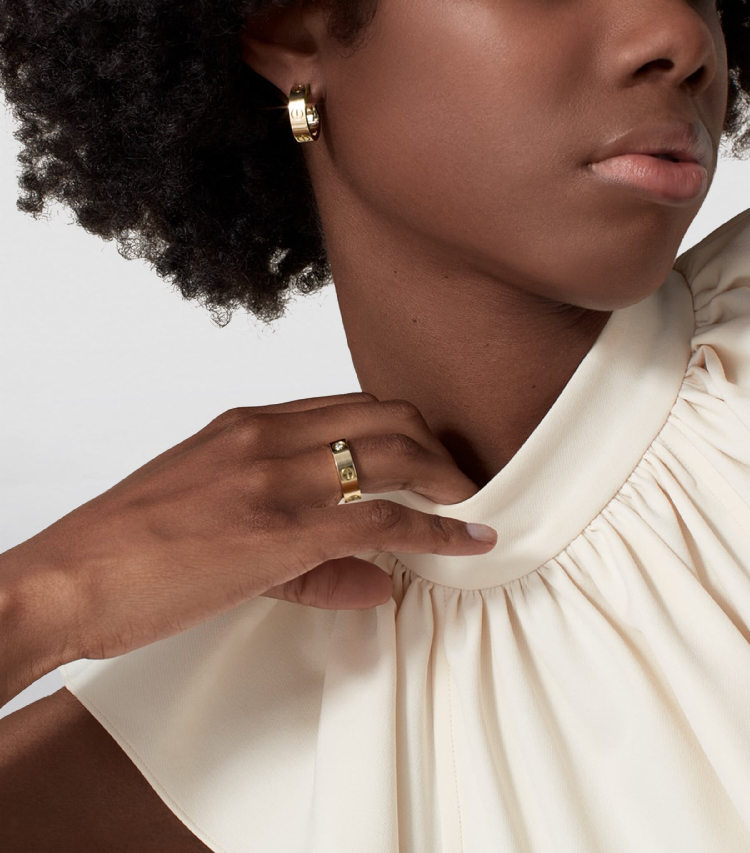 Yellow Gold LOVE Hoop Earrings YELLOW GOLD Image 2