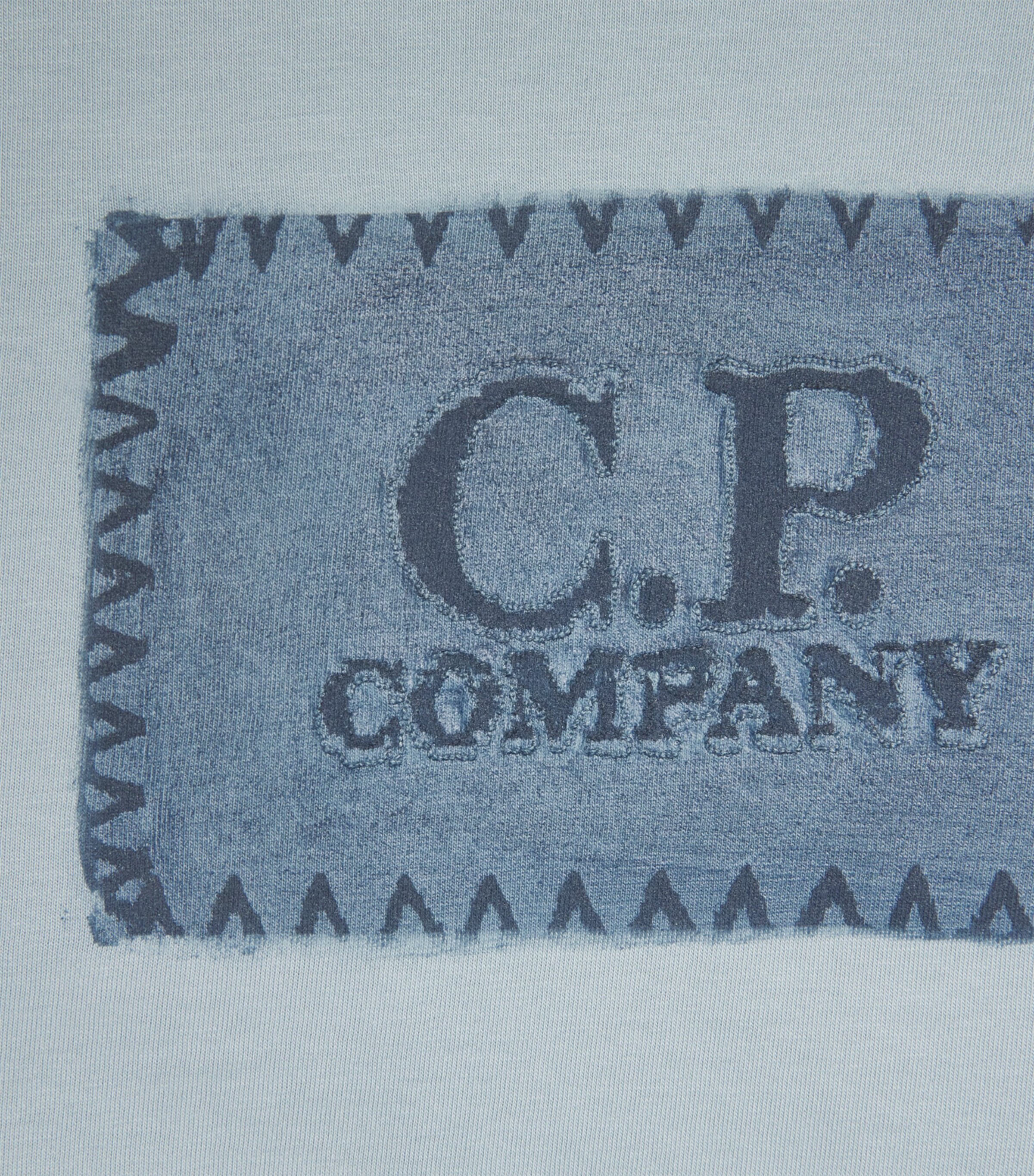 C.P. Company Mens Cotton Stamp Logo T-Shirt Silver Blue Image 6