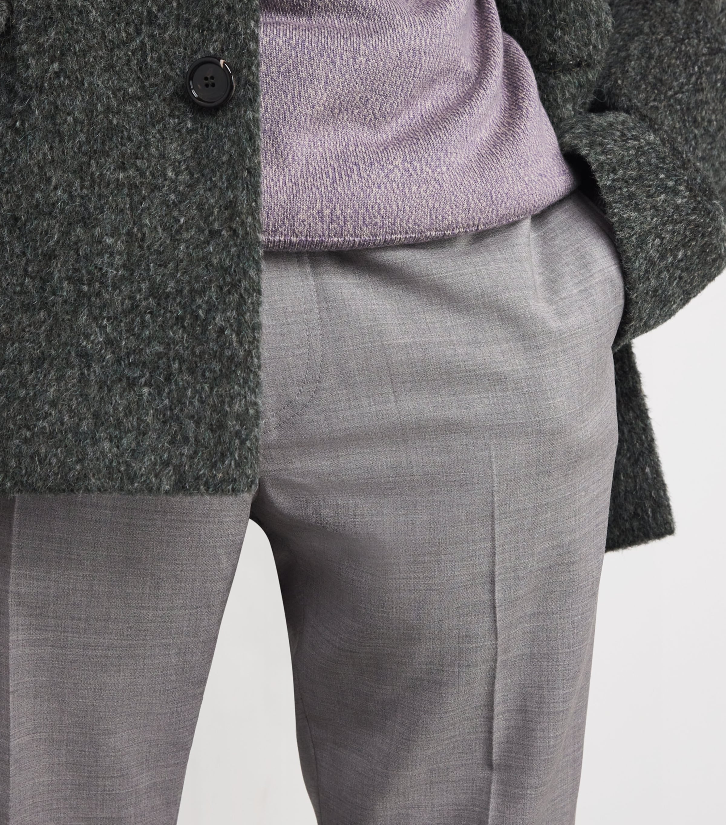 Stretch-Wool Drawstring Trousers 21 LIGHT GREY Image 6