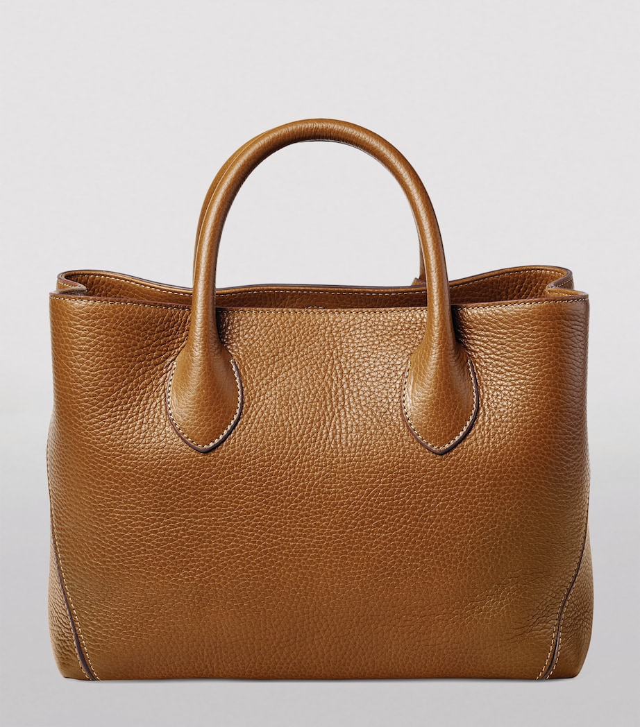 Midi Leather London Tote Bag TAN Image 4