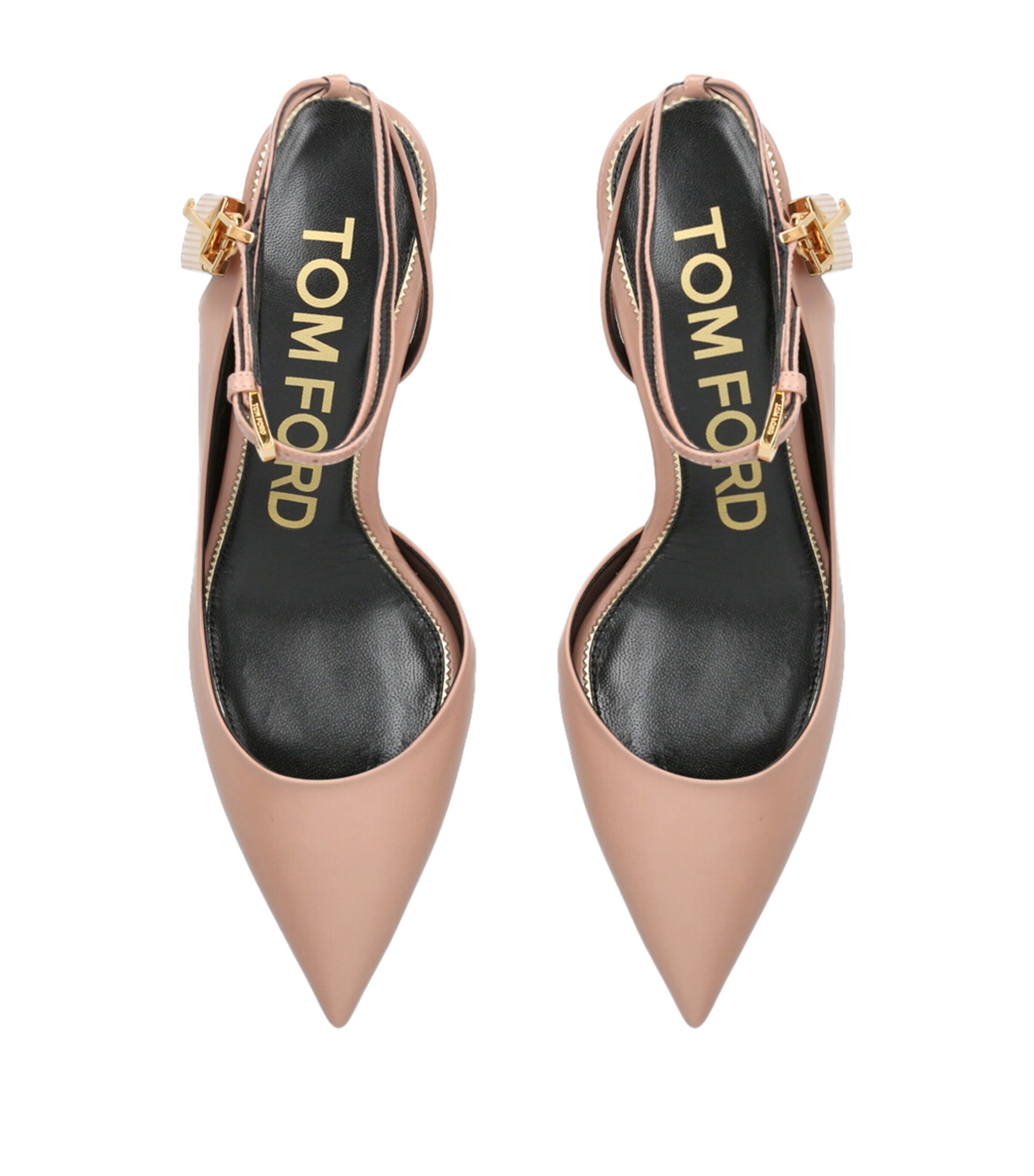 TOM FORD Leather Slingback Pumps 55 Tan Image 4