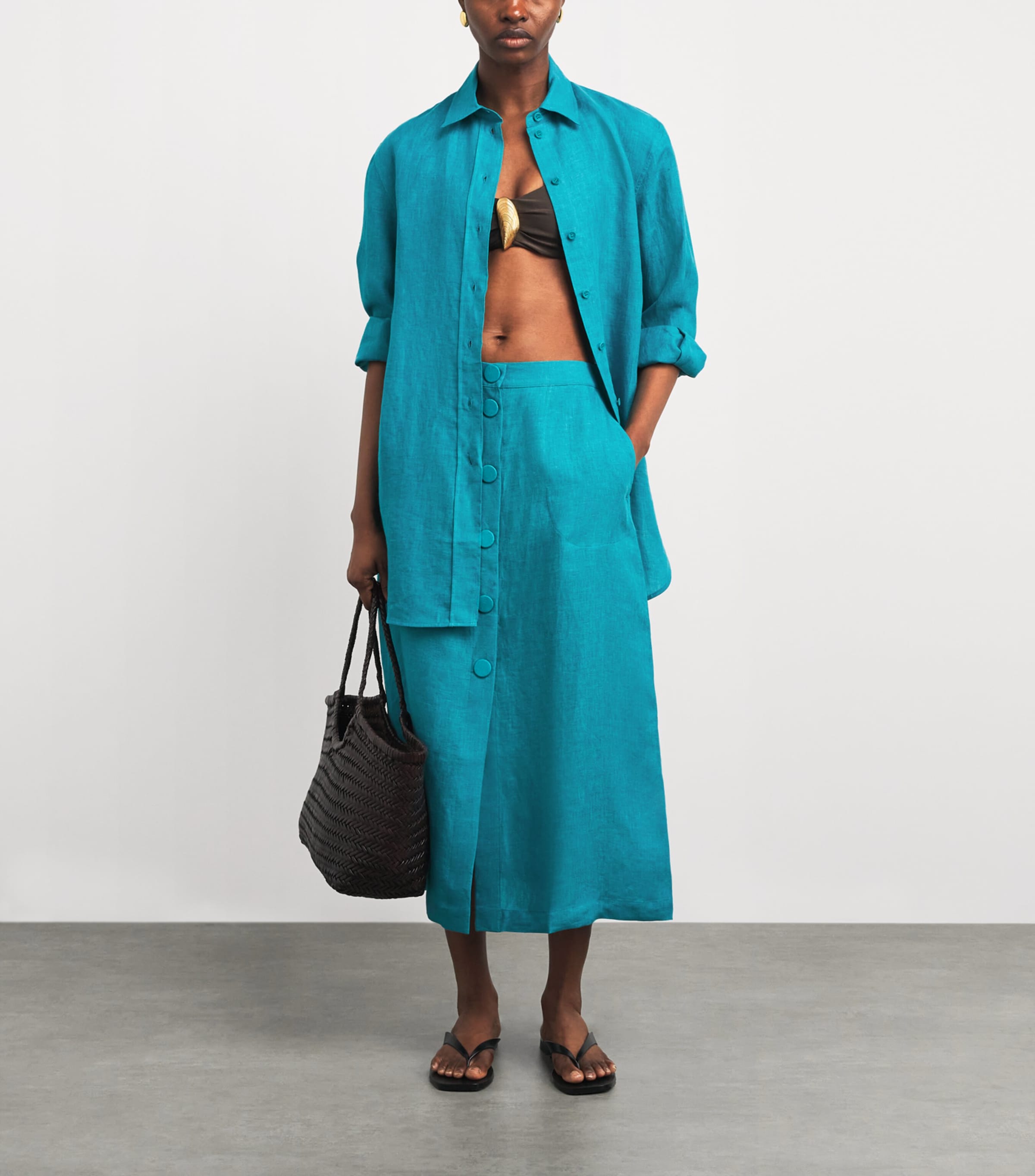 Eres Womens Linen Mignonette Shirt Persane Image 2