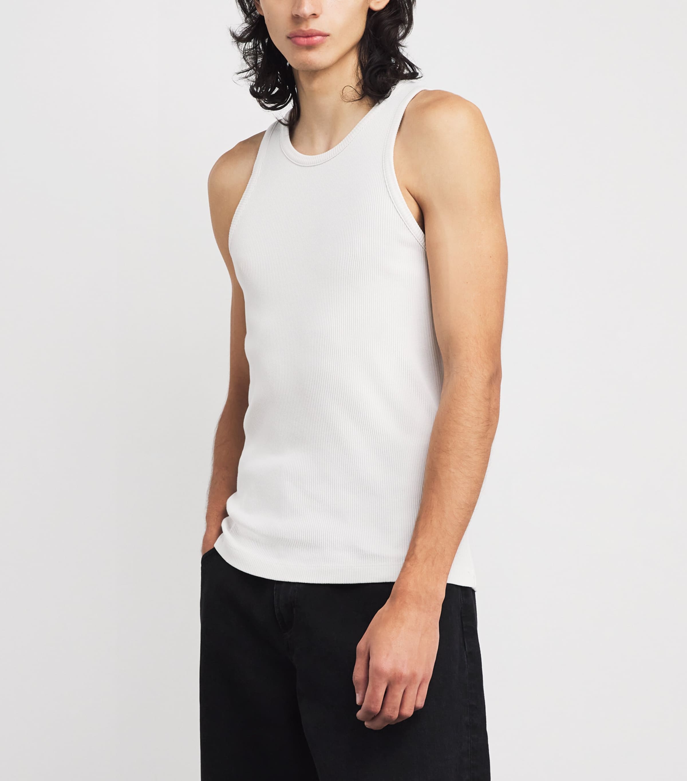 Ribbed Viggo Tank Top POWDER (PALE GREY) Image 3