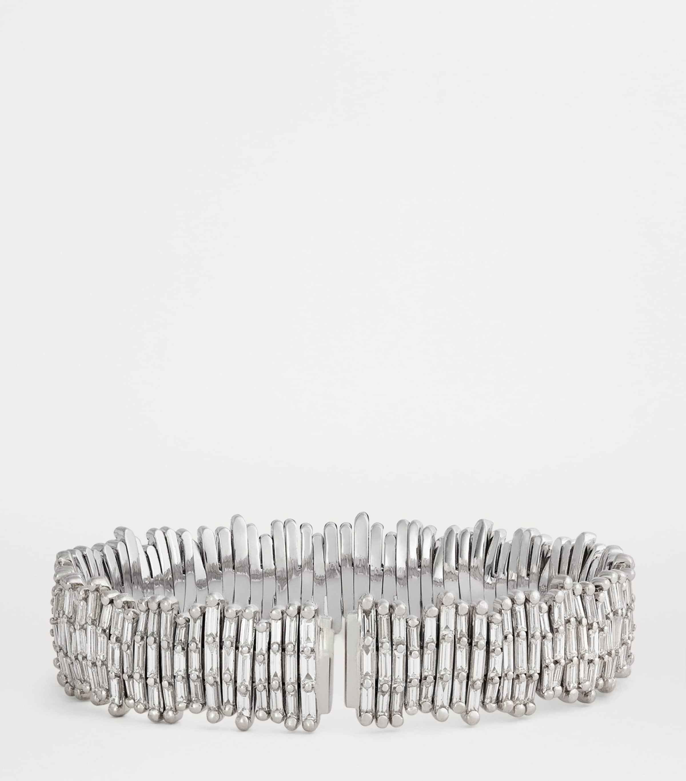 White Gold and Diamond Classic Three-Row Cuff 18K WG/WD Image 3