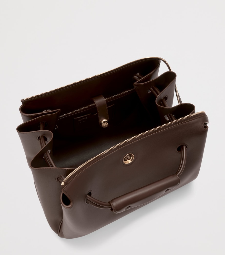 Large Grained Leather Madrid Shoulder Bag DARK CHESTNUT Image 7