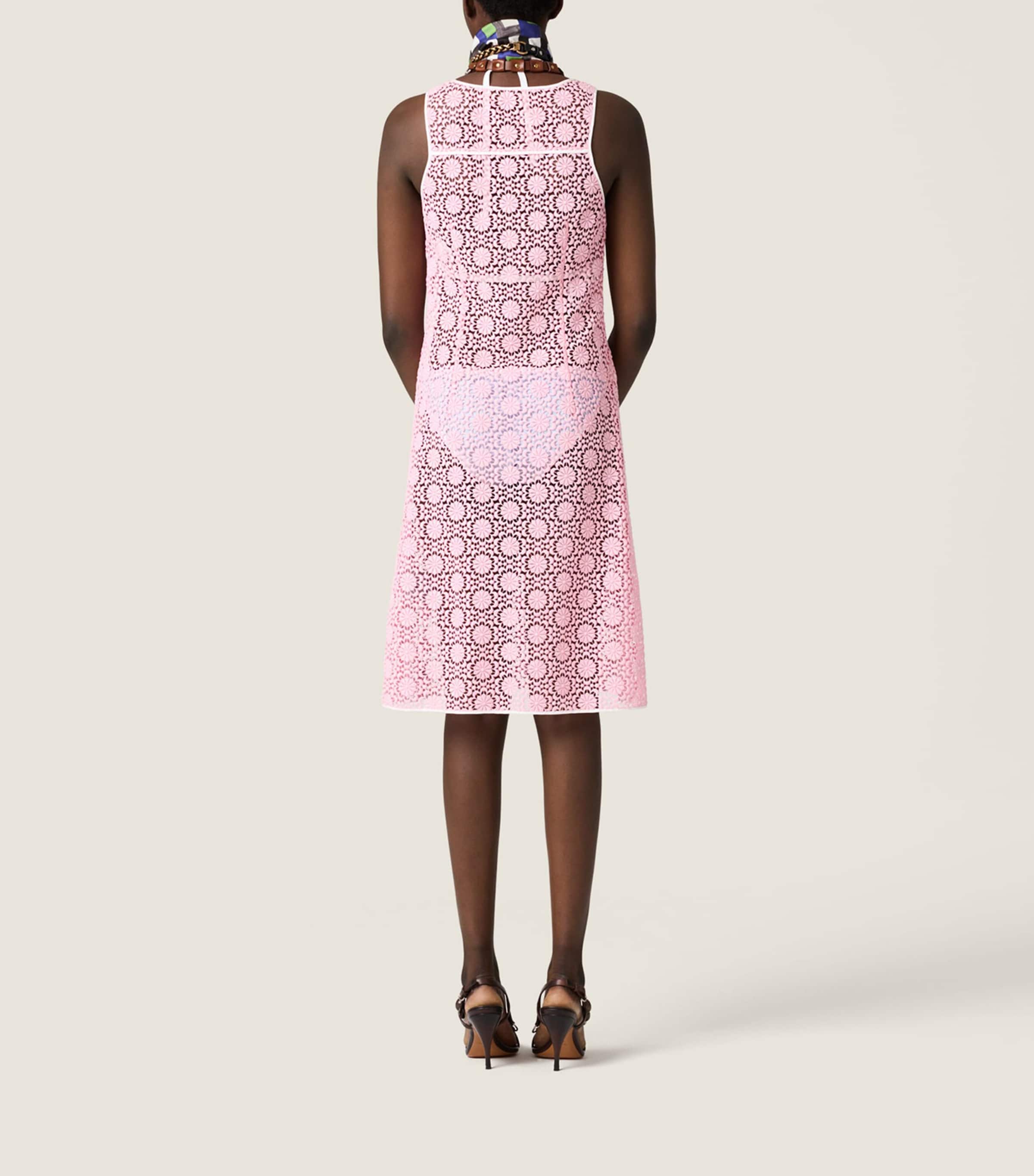 Miu Miu Womens Macramé Midi Dress Image 3