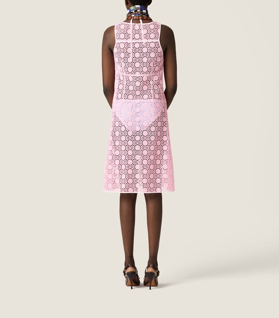 Miu Miu Womens Macramé Midi Dress Image 3