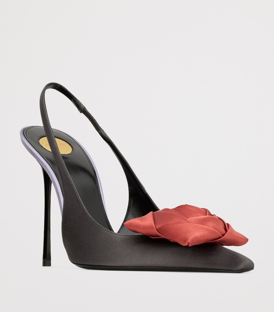 Satin Embellished Amalia Slingback Pumps 110 1025 Image 3