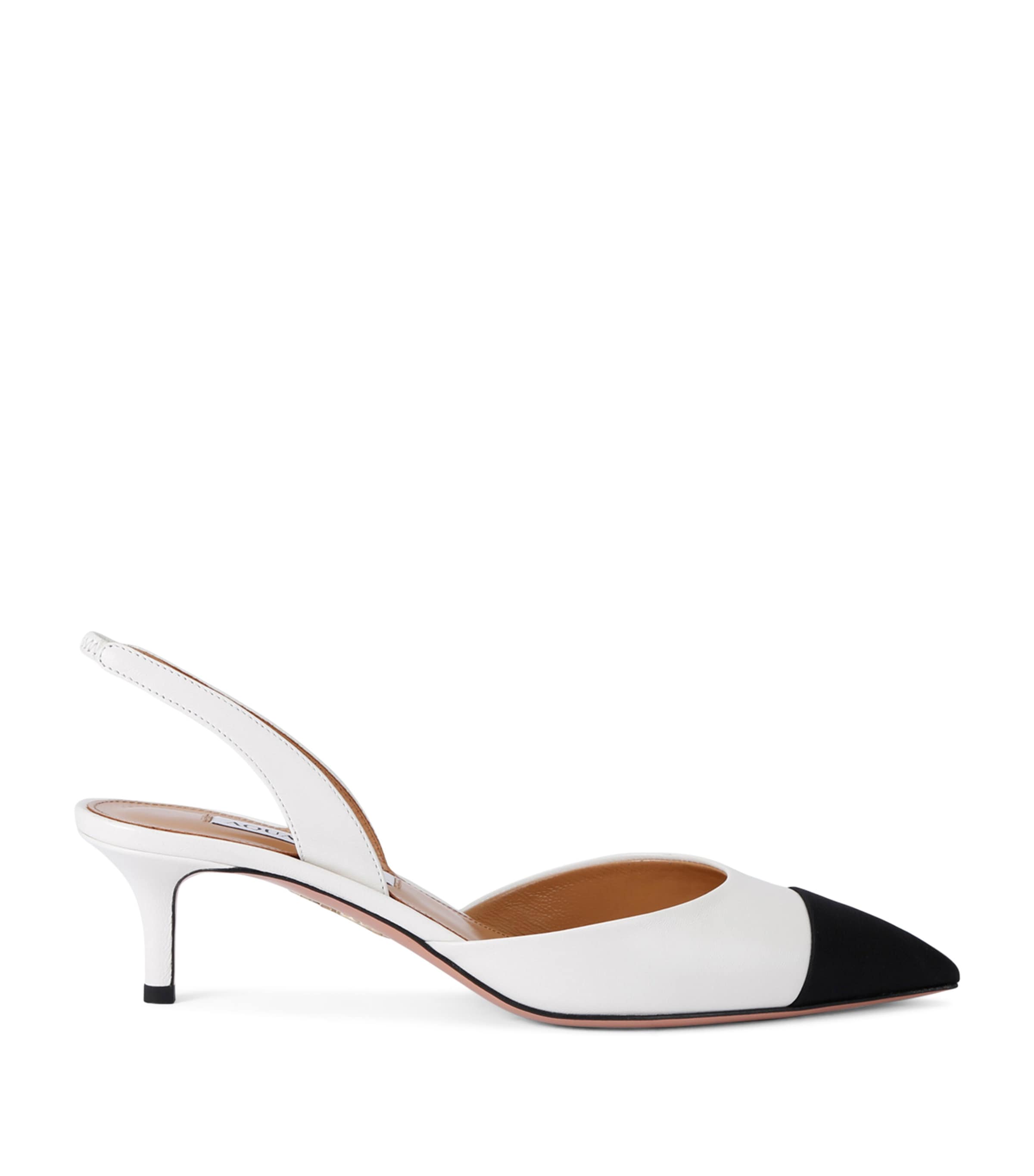 Shop Aquazzura Leather Milanese Slingback Pumps 50 In White