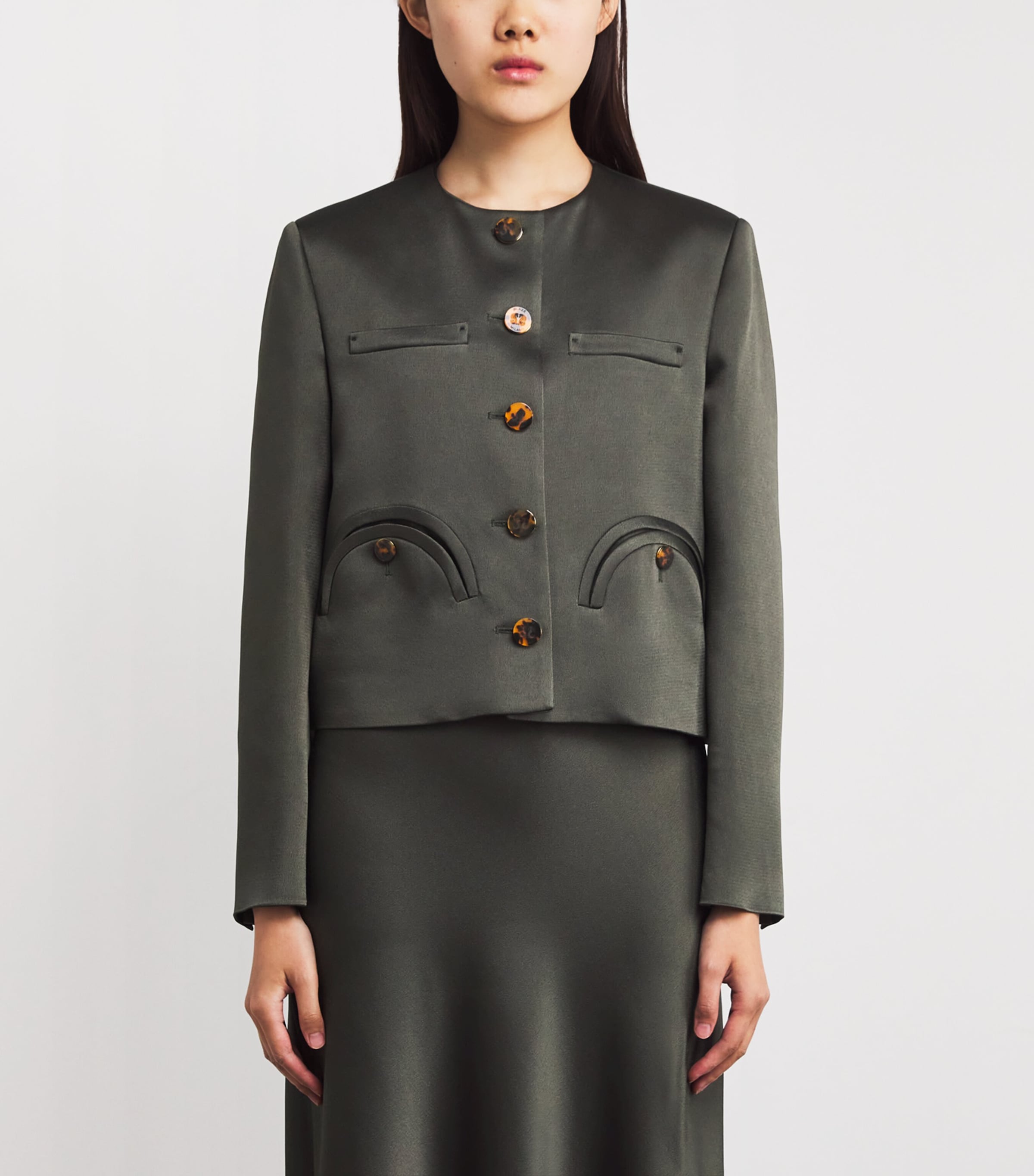 Satin Novalis Bomber Jacket V005 DARK FOREST Image 3