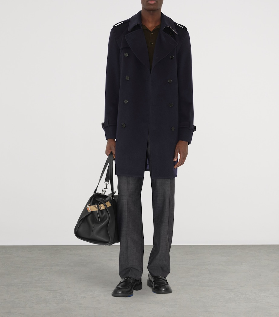 Cashmere Mid-Length Trench Coat NAVY Image 2