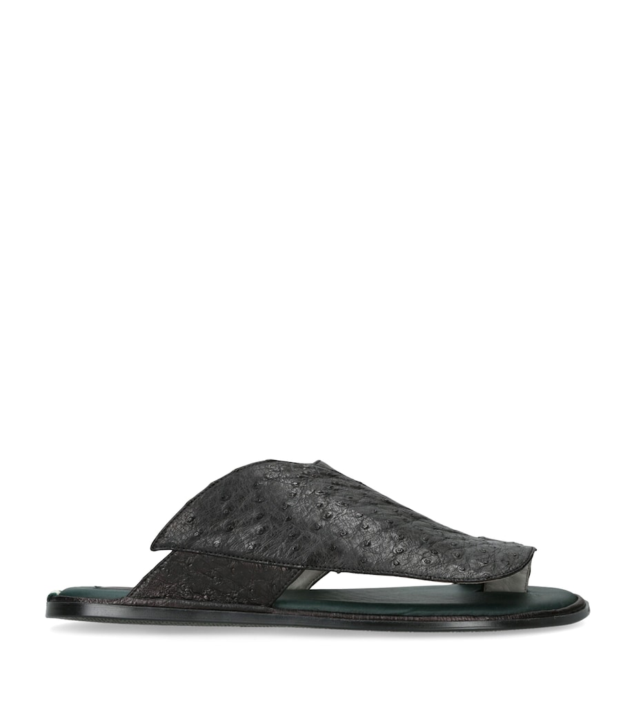 Lizard Leather Wave Sandals BLACK Image 1