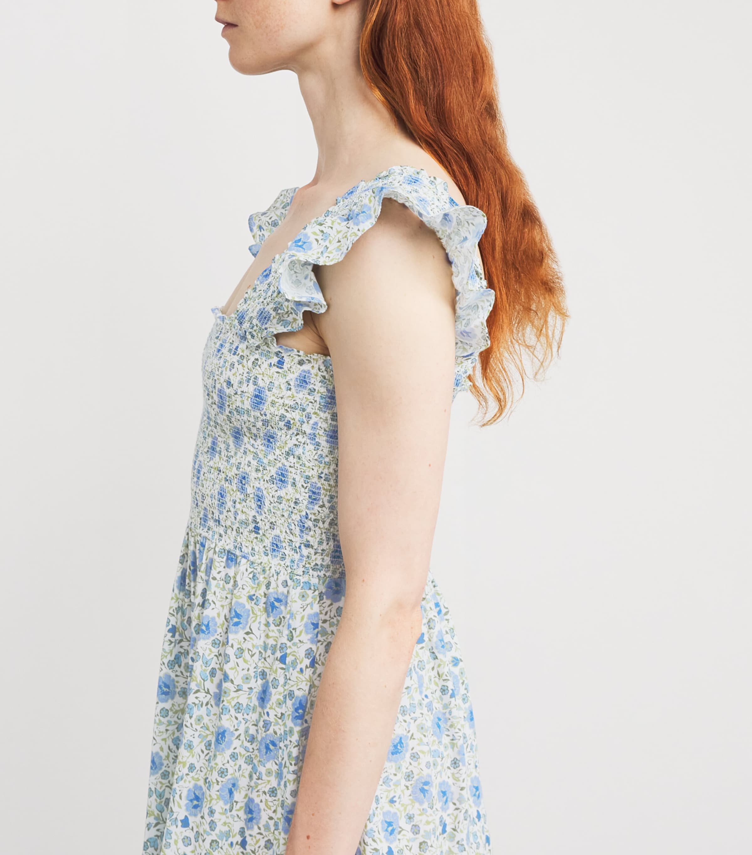 Cotton Floral Kendall Midi Dress EVA FLORAL BLUE Image 4