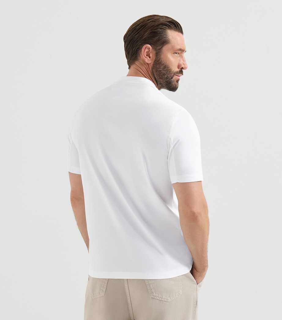 Brunello Cucinelli Mens Cotton V-Neck T-Shirt White Image 5
