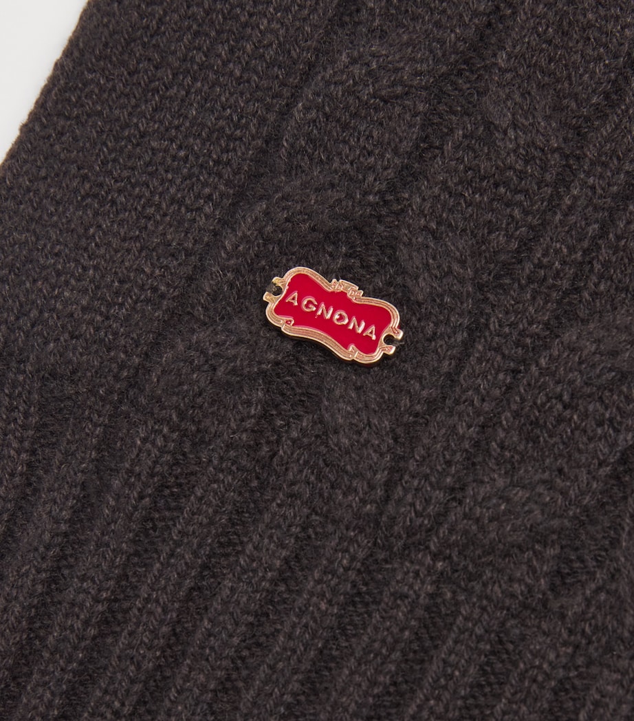 Agnona Womens Cashmere Balaclava Brown Ebony Image 2