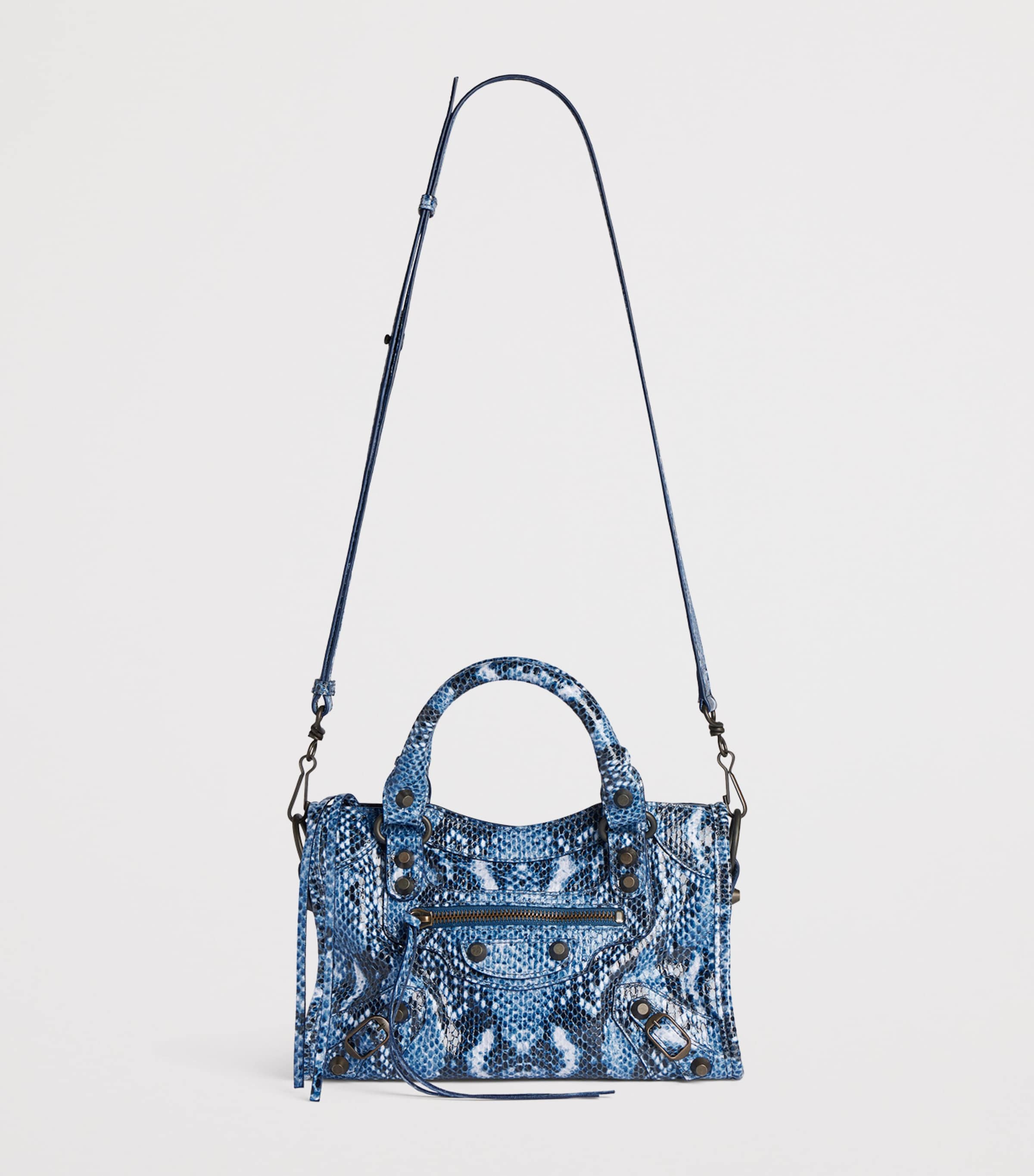 Mini Calfskin Python-Embossed Le City Top-Handle Bag 4735 Image 2