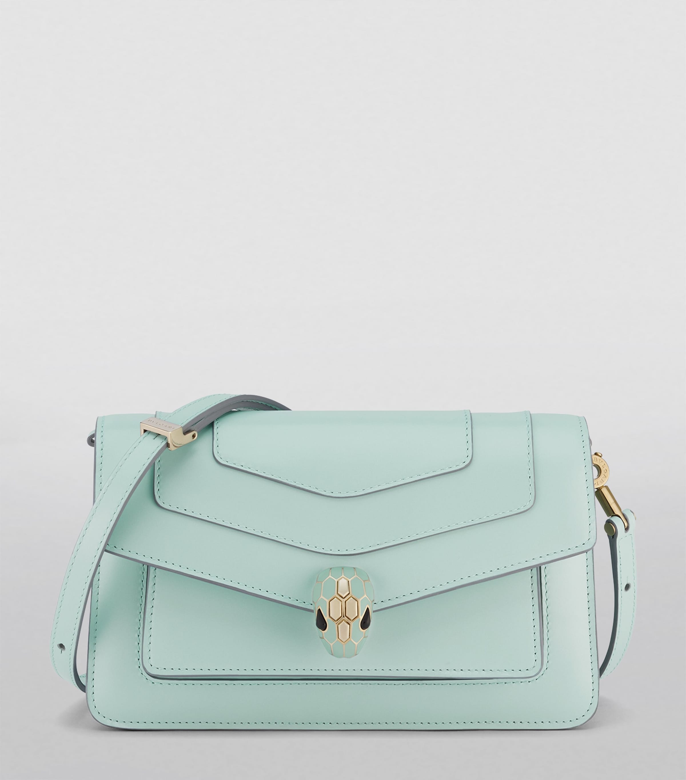 Bvlgari Leather Serpenti Forever East-West Shoulder Bag Turquoise Image 2