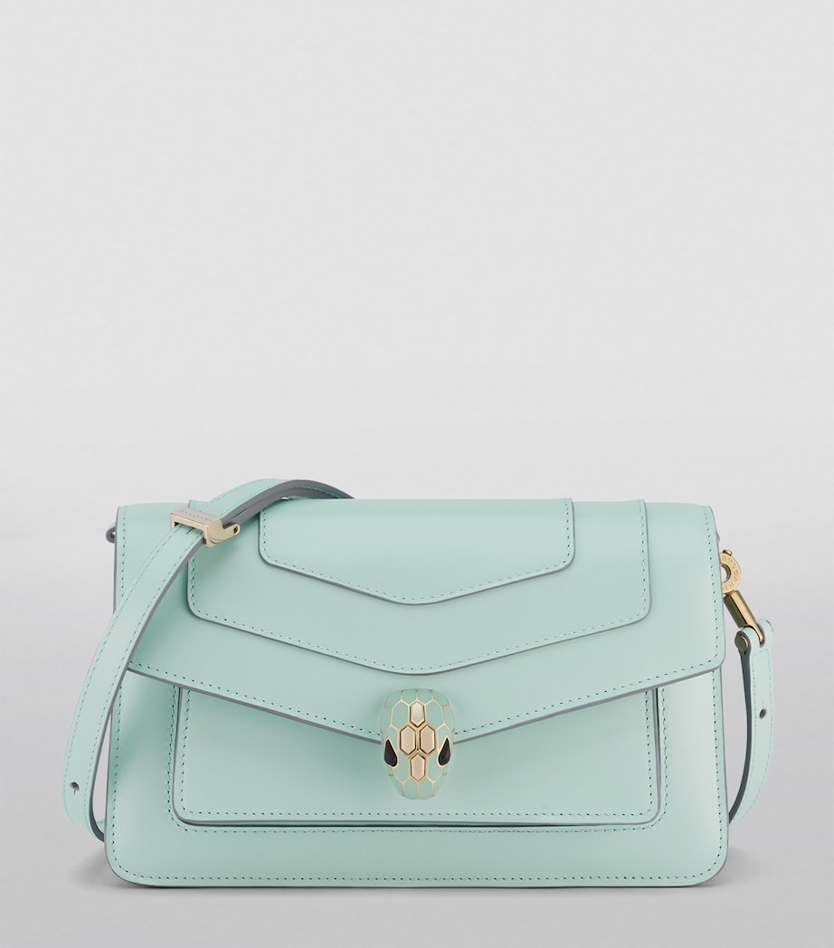 Bvlgari Leather Serpenti Forever East-West Shoulder Bag Turquoise Image 2